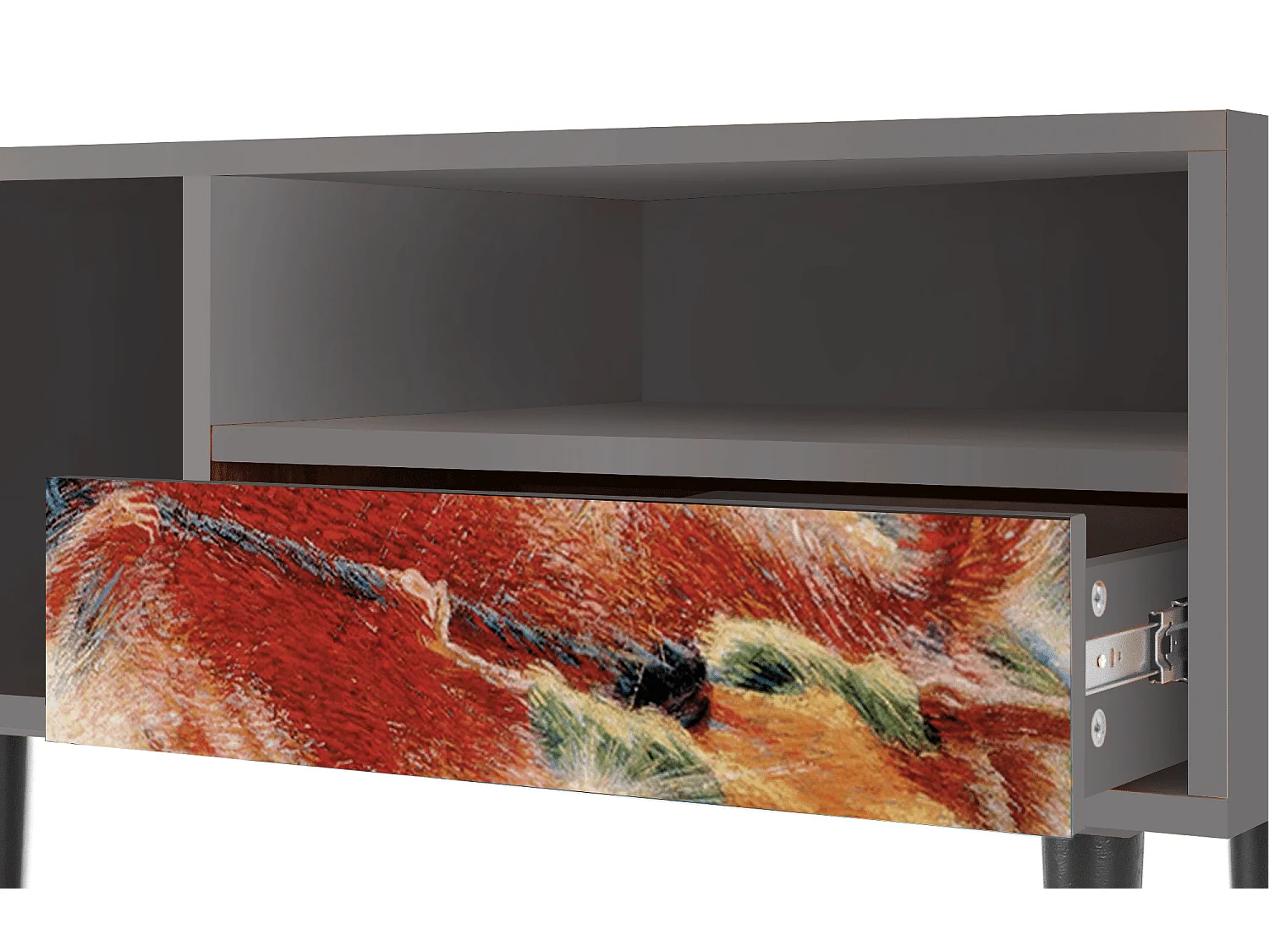 TV-meubel - 115х59х48 cm - T3 - The City Rises, Grijs