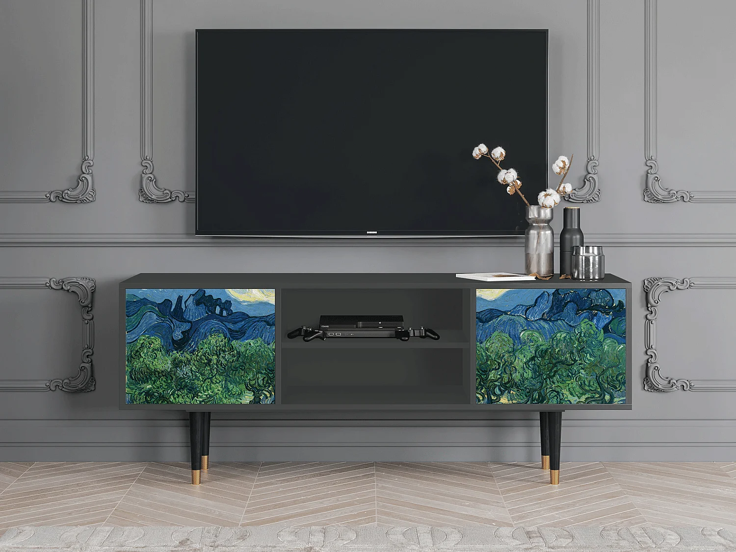 Mueble de TV - 170х69х48 cm - T2 - The Oil Trees, Antracita