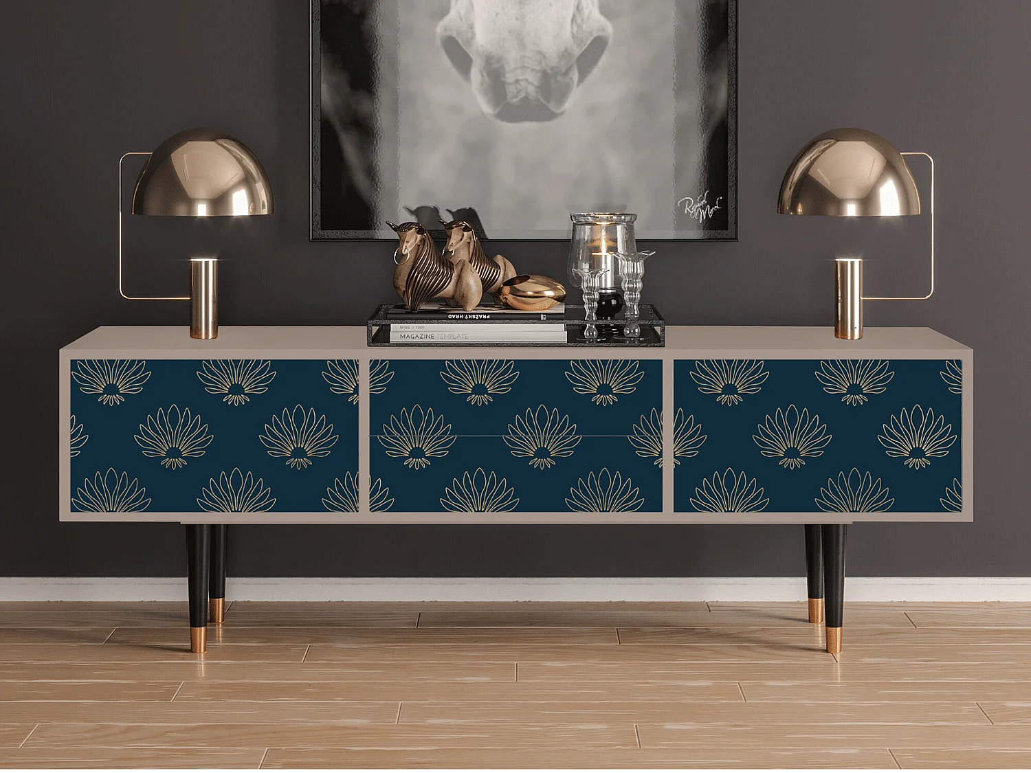 TV-meubel - 170х59х48 cm - T4 - Blue Lotus, Latte