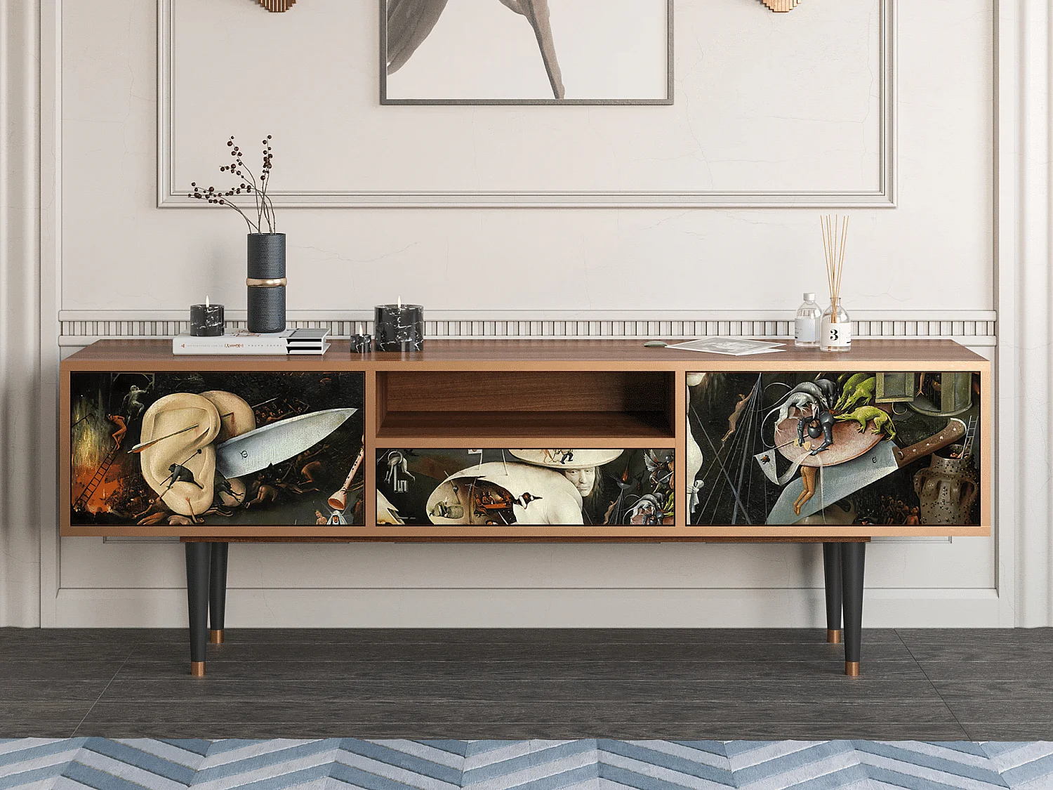 Meuble TV - 170х59х41 cm - T6 - The Garden 2, Noyer