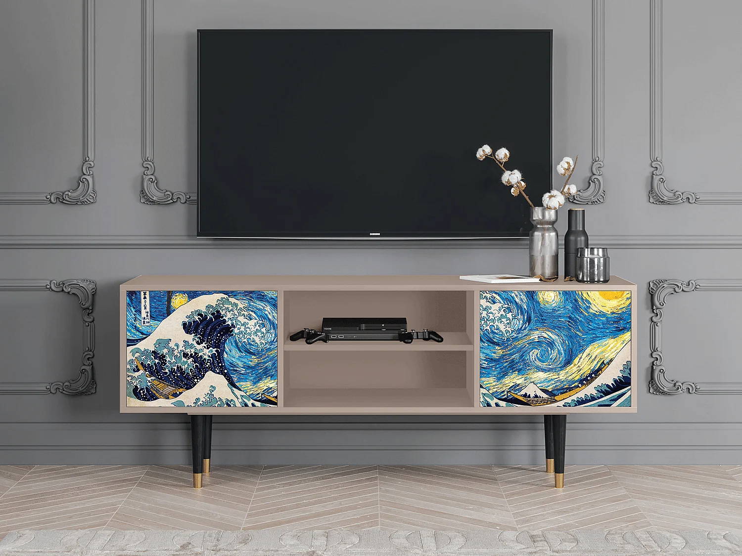 Meuble TV - 170х69х48 cm - T2 - Great Wave, Latte