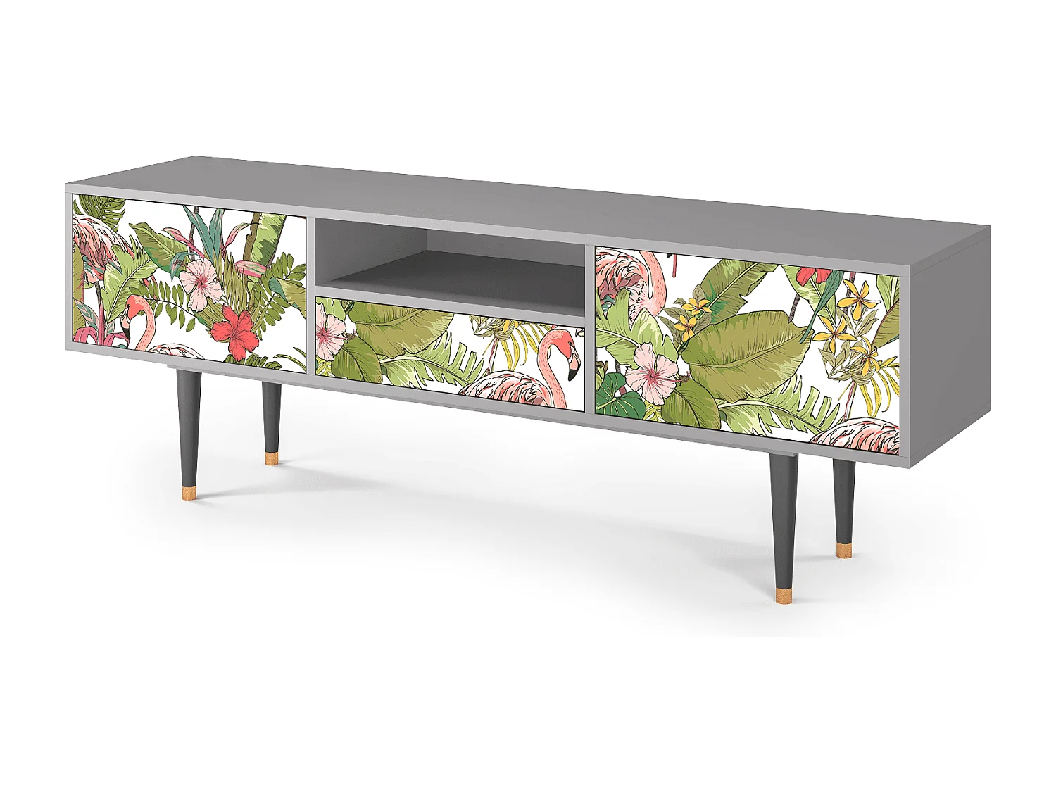 Meuble TV - 170х59х41 cm - T6 - Sweet Flamingo, Gris