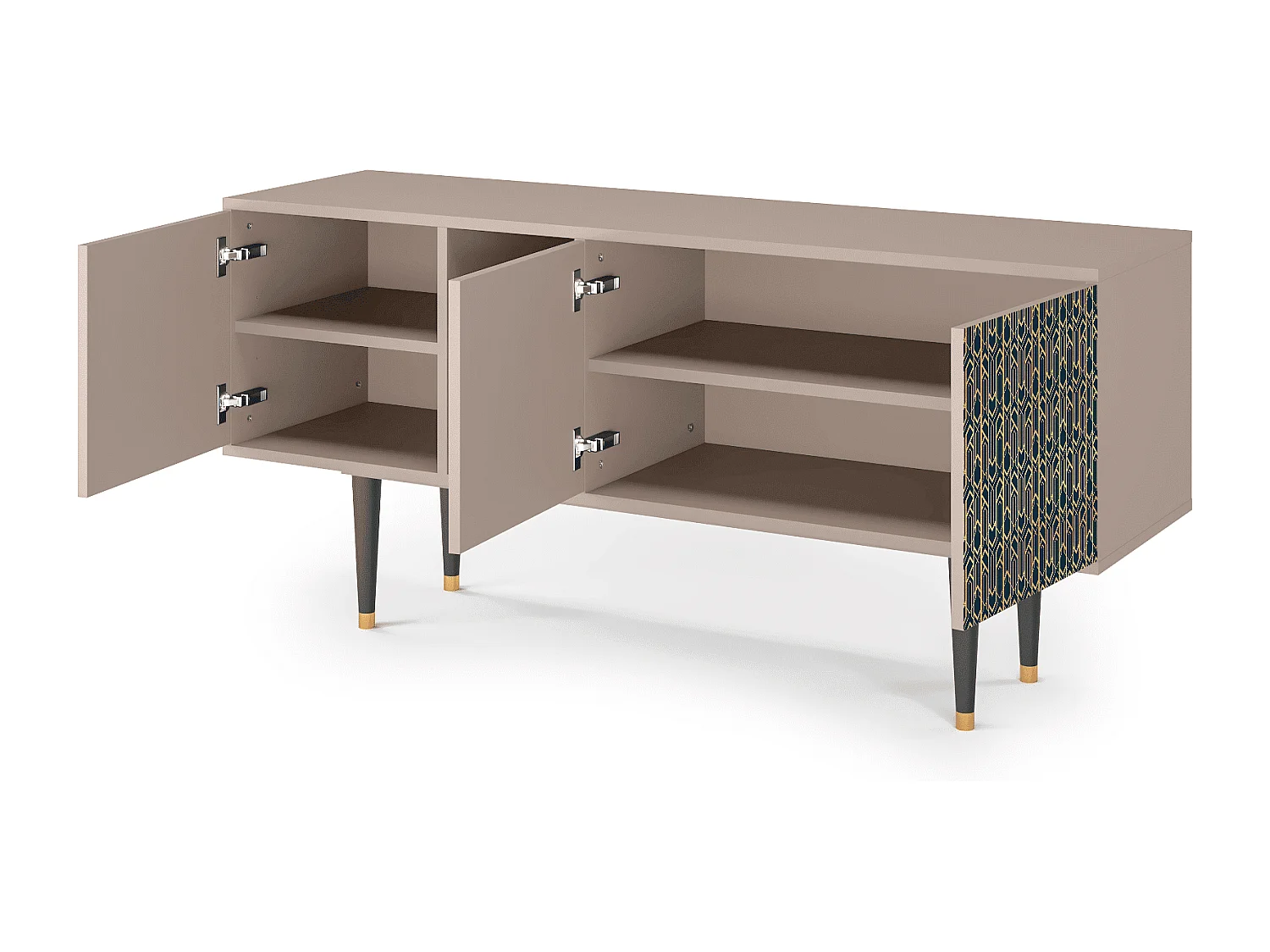 Szafka RTV - 150х69х41 cm - T5 - Golden Empire, Latte