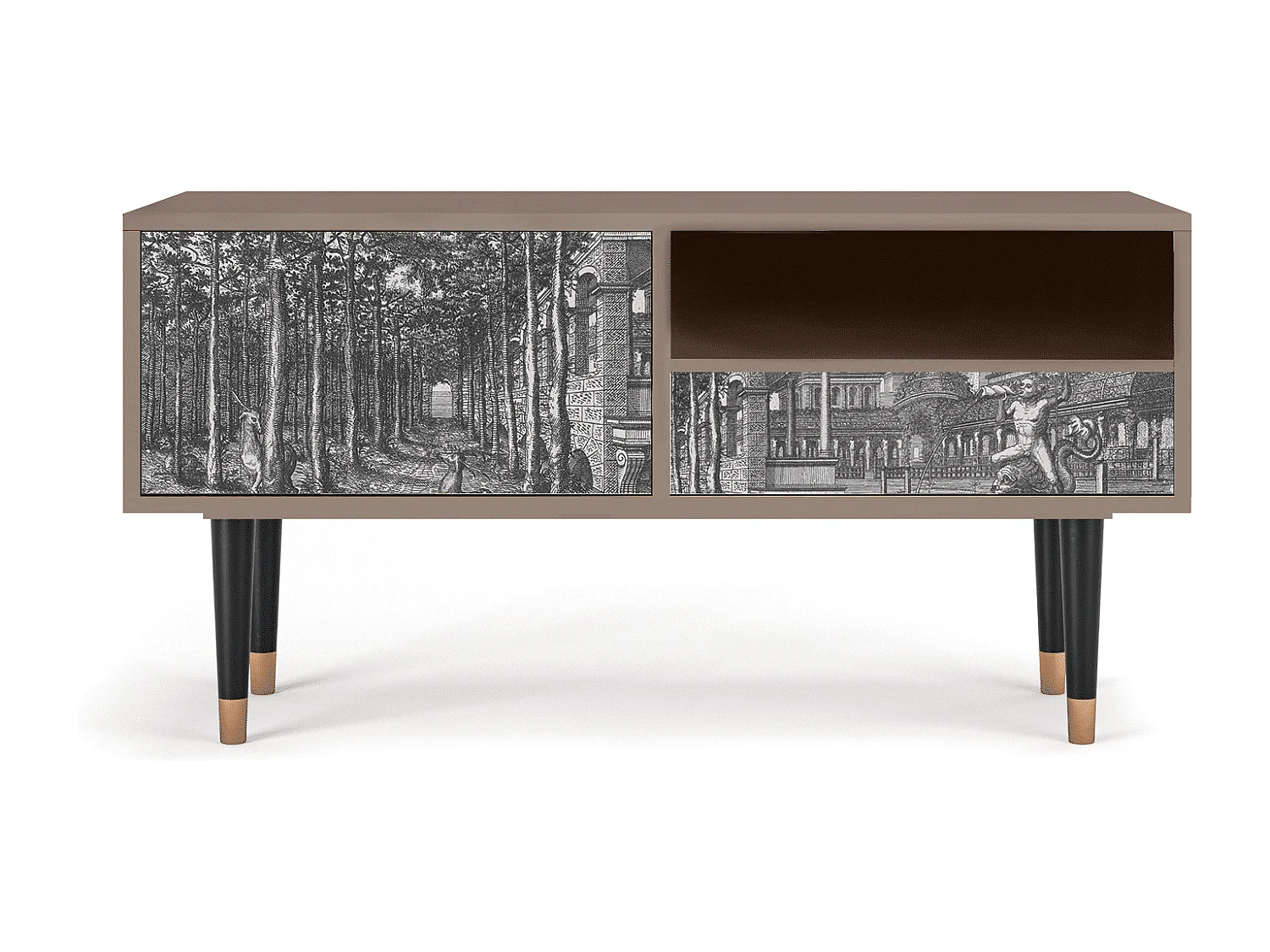 Meuble TV - 115х59х48 cm - T3 - View of the Piazza, Latte