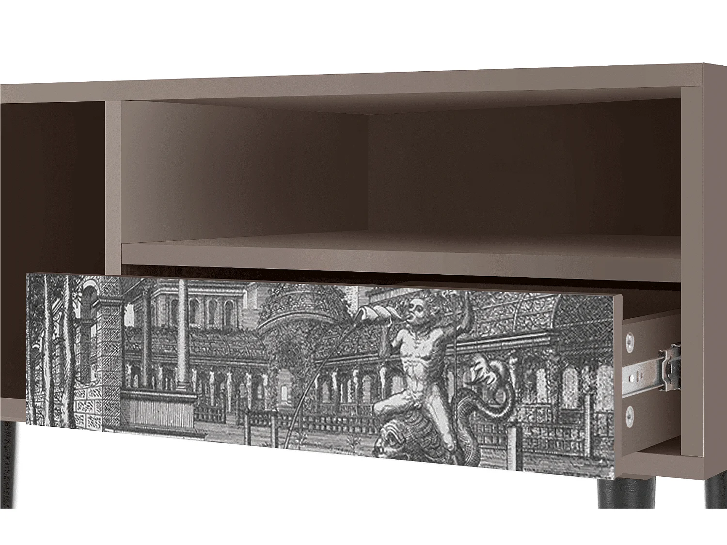 Meuble TV - 115х59х48 cm - T3 - View of the Piazza, Latte