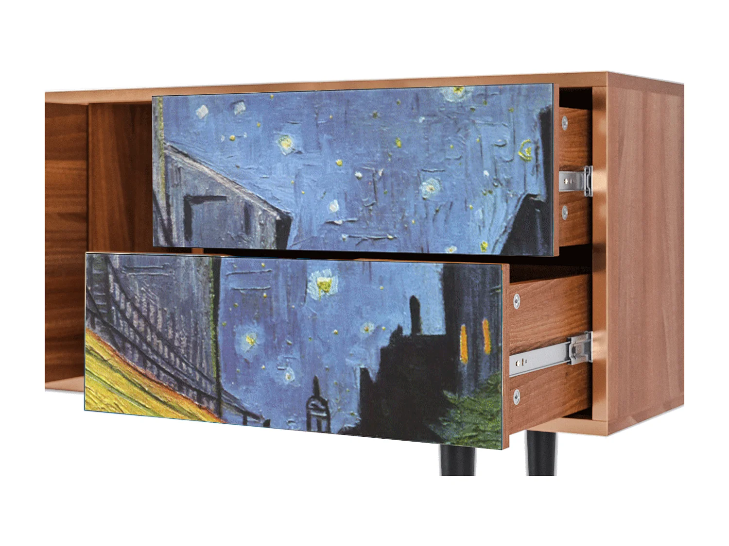 TV-Möbel - 170х69х48 cm - T1 - Café Terrace at Night, Walnuss