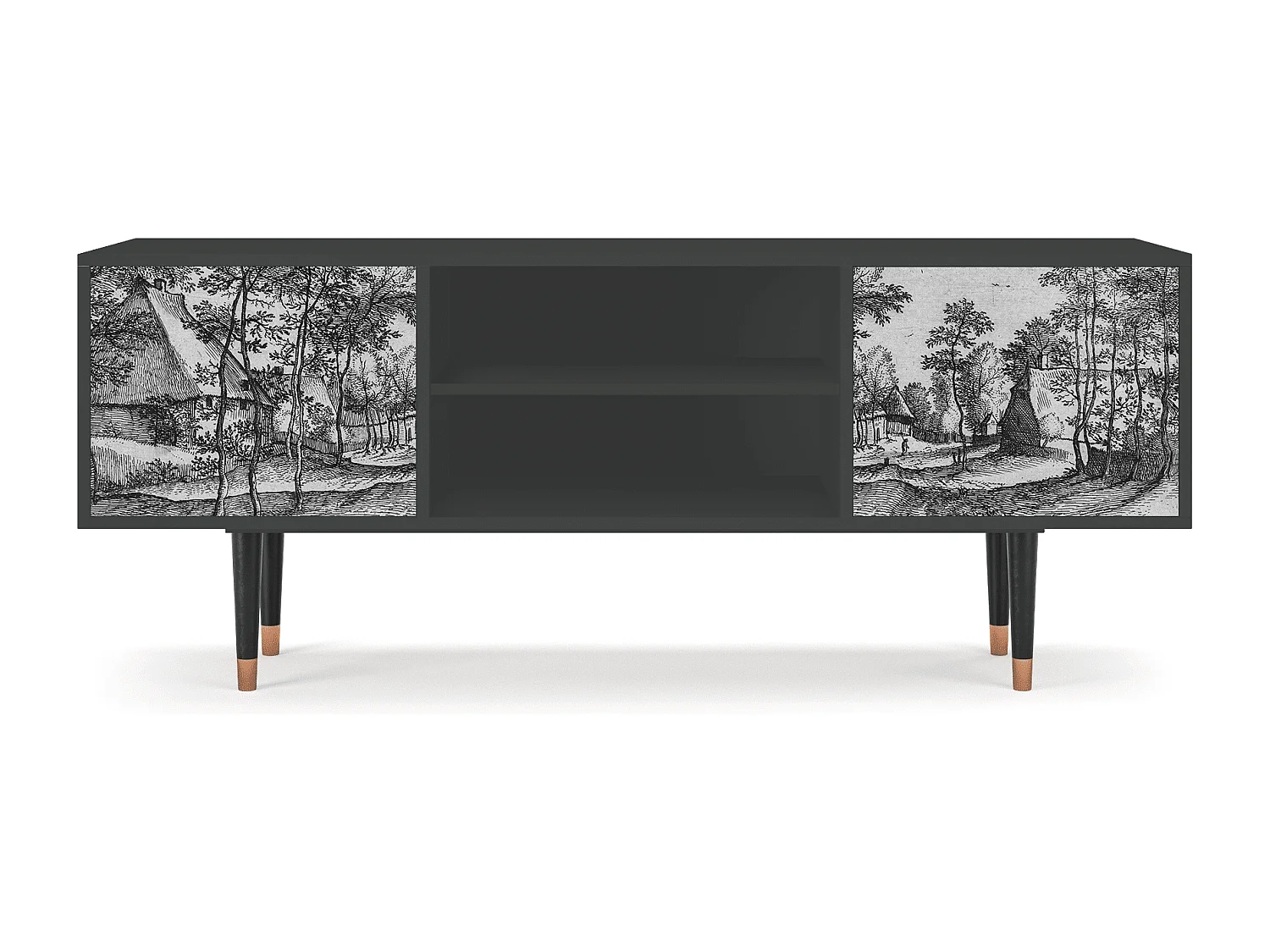 Meuble TV - 170х69х48 cm - T2 - Village Road, Anthracite