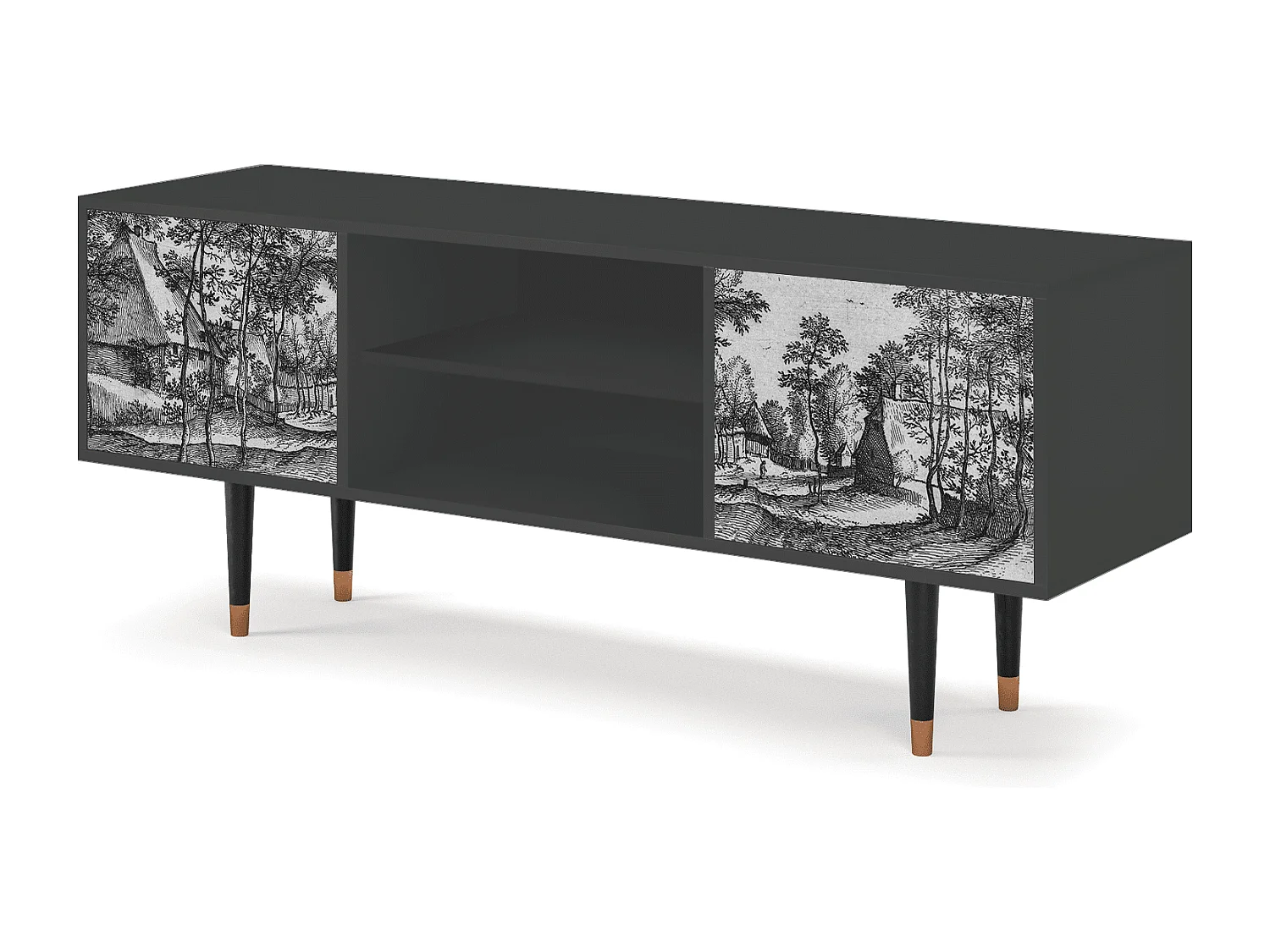 Meuble TV - 170х69х48 cm - T2 - Village Road, Anthracite