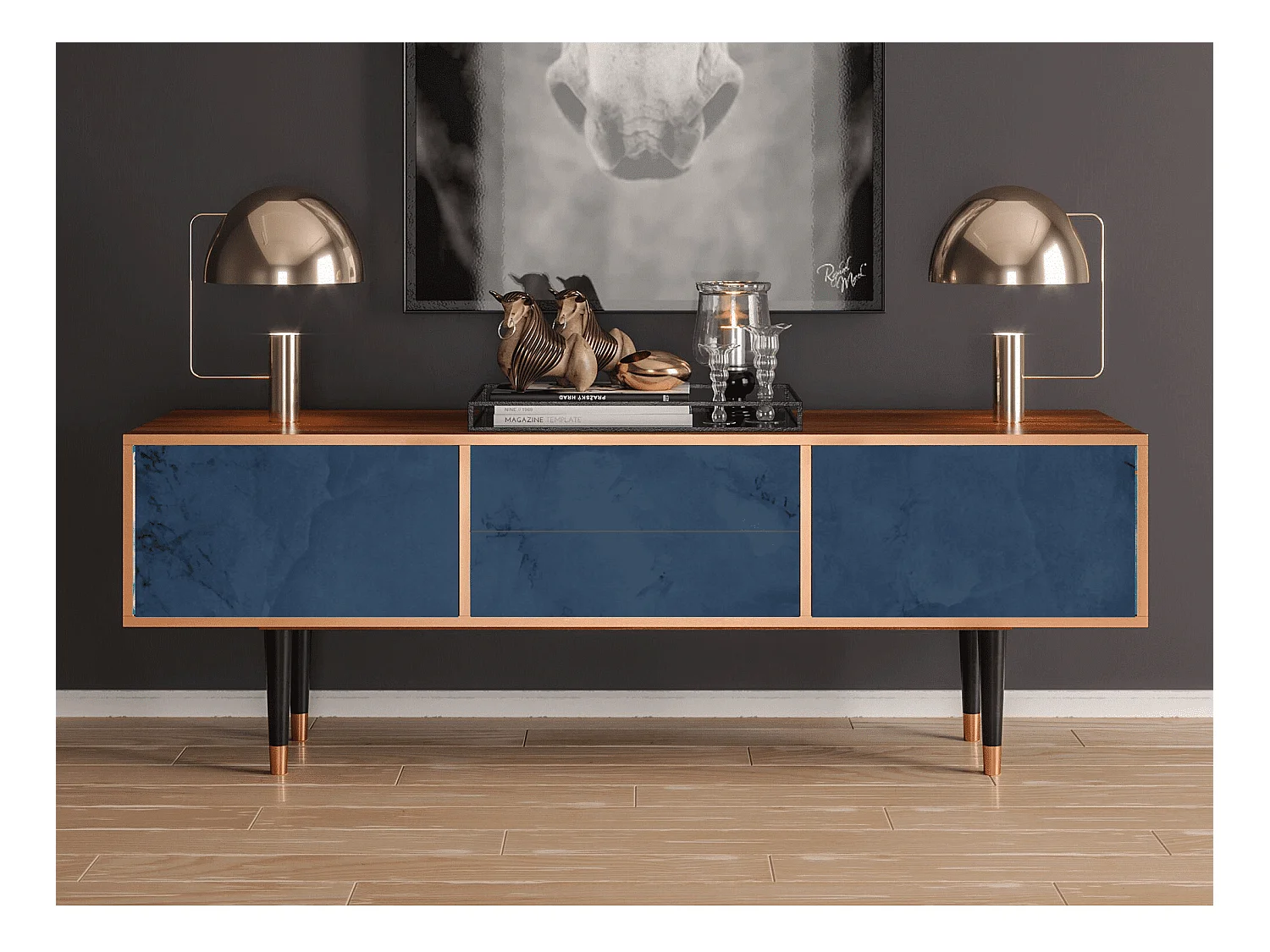 Meuble TV - 170х59х48 cm - T4 - Endless Galaxi, Noyer