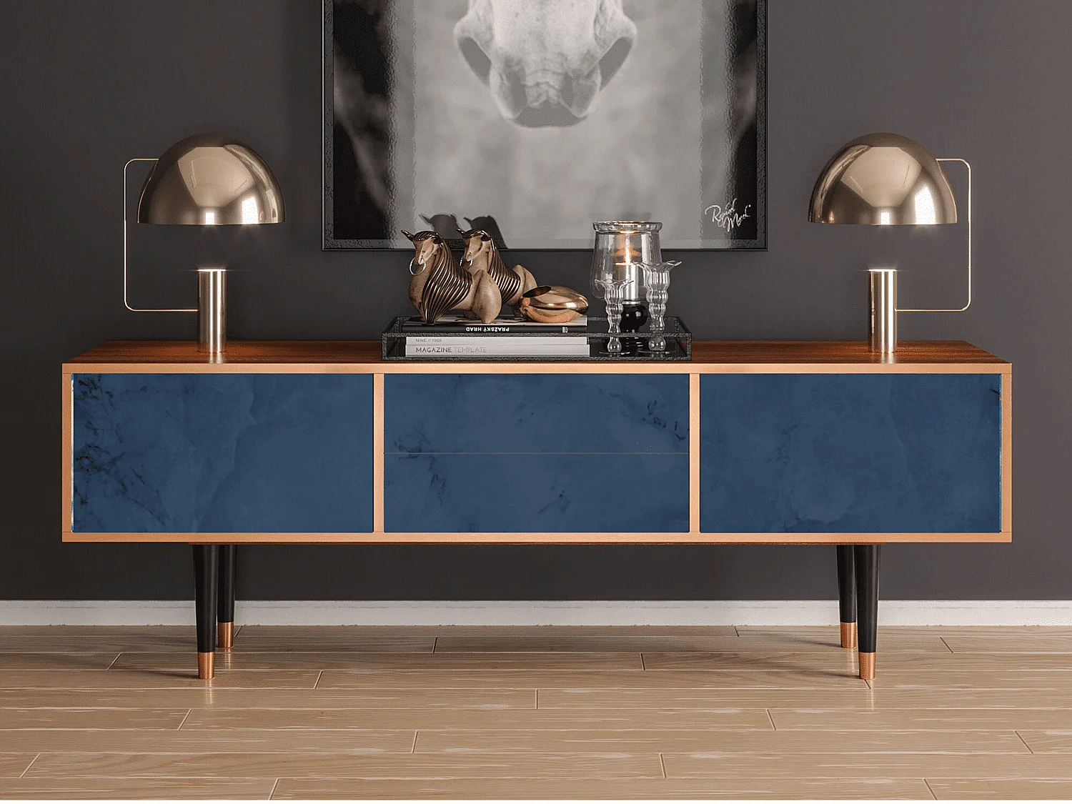 Meuble TV - 170х59х48 cm - T4 - Endless Galaxi, Noyer