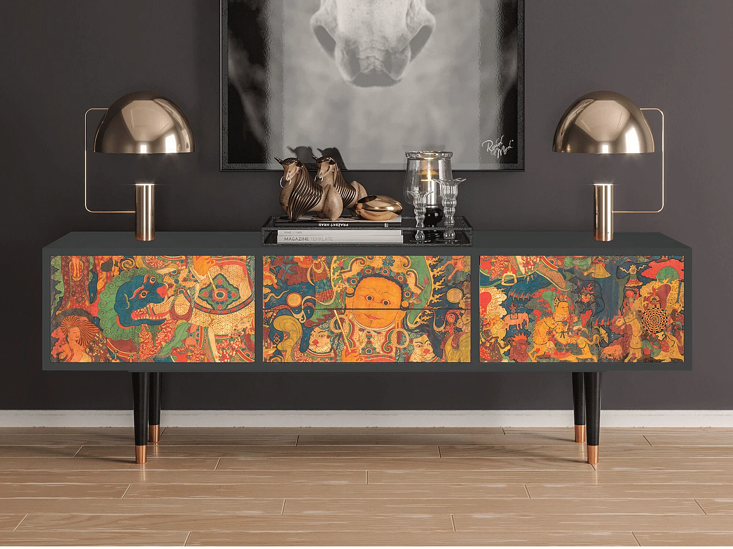 Meuble TV - 170х59х48 cm - T4 - God by Vaisravana , Anthracite