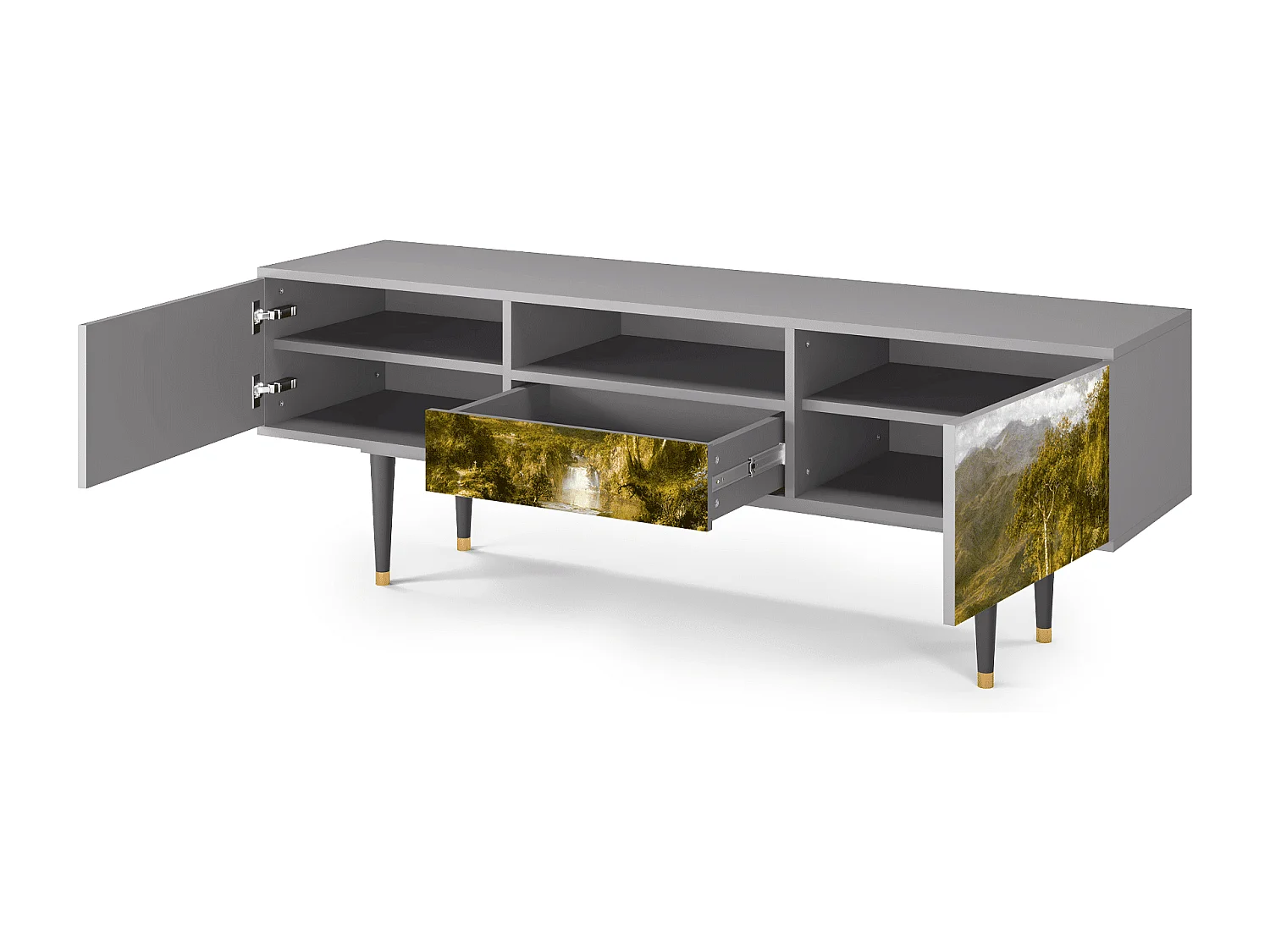 Mueble de TV - 170х59х41 cm - T6 - The Heart of the Andes , Cinza