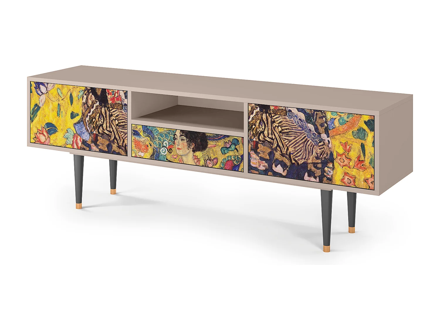 TV-Möbel - 170х59х41 cm - T6 - Lady with Fan by Klimt, Sand