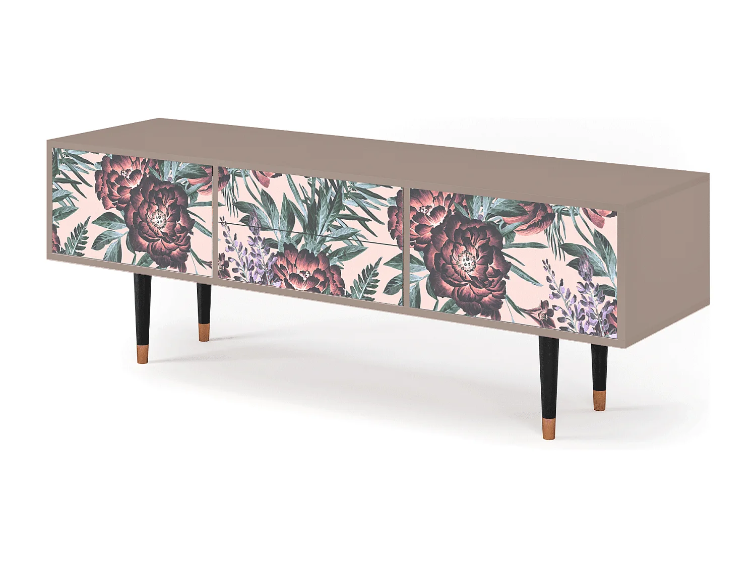 Mobile TV - 170х59х48 cm - T4 - Peach Peonies, Latte