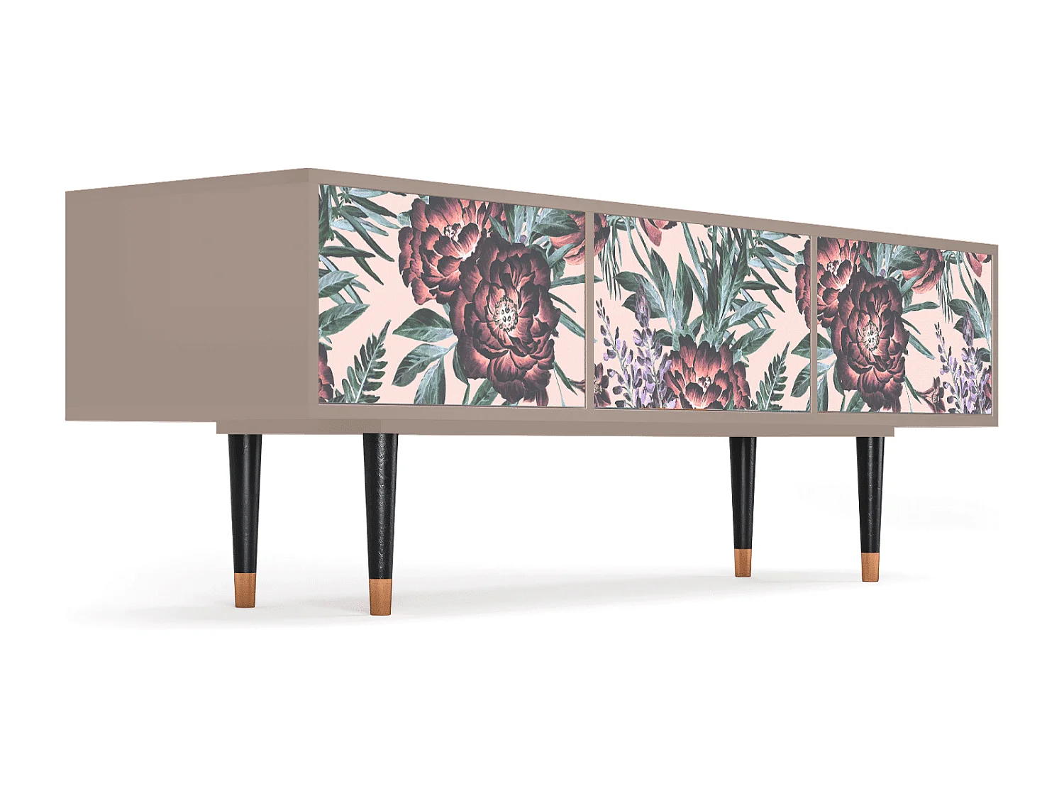 Meuble TV - 170х59х48 cm - T4 - Peach Peonies, Latte