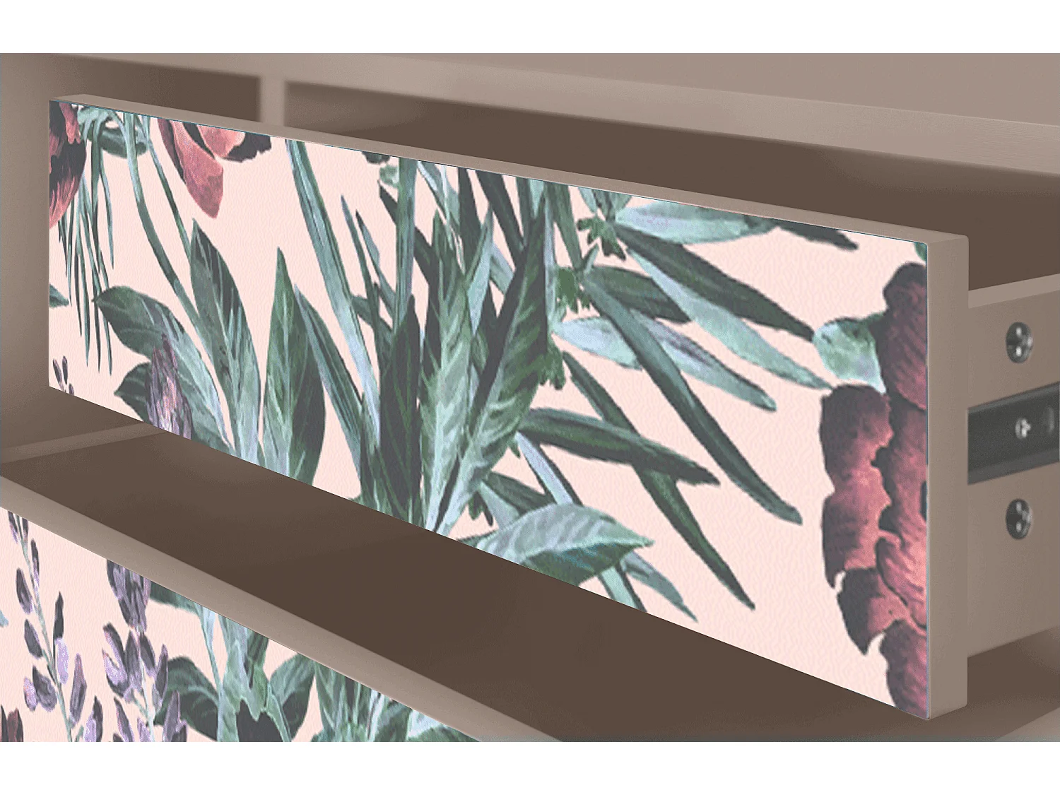 Meuble TV - 170х59х48 cm - T4 - Peach Peonies, Latte