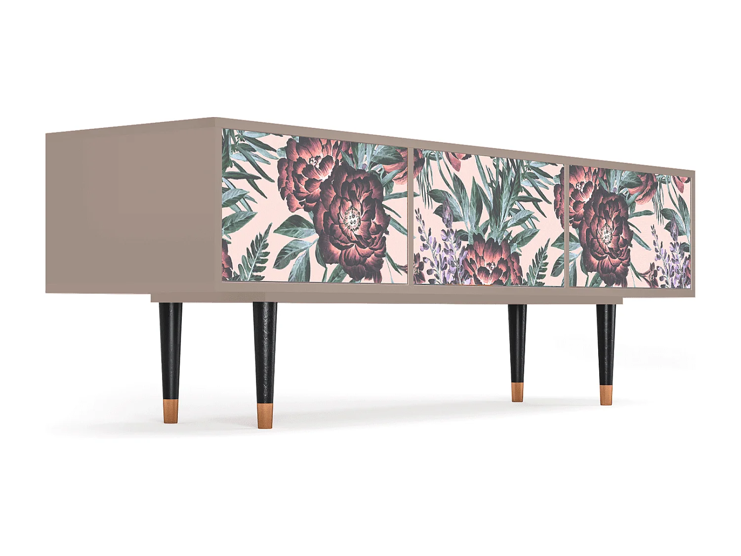 Szafka RTV - 170х59х48 cm - T4 - Peach Peonies, Latte