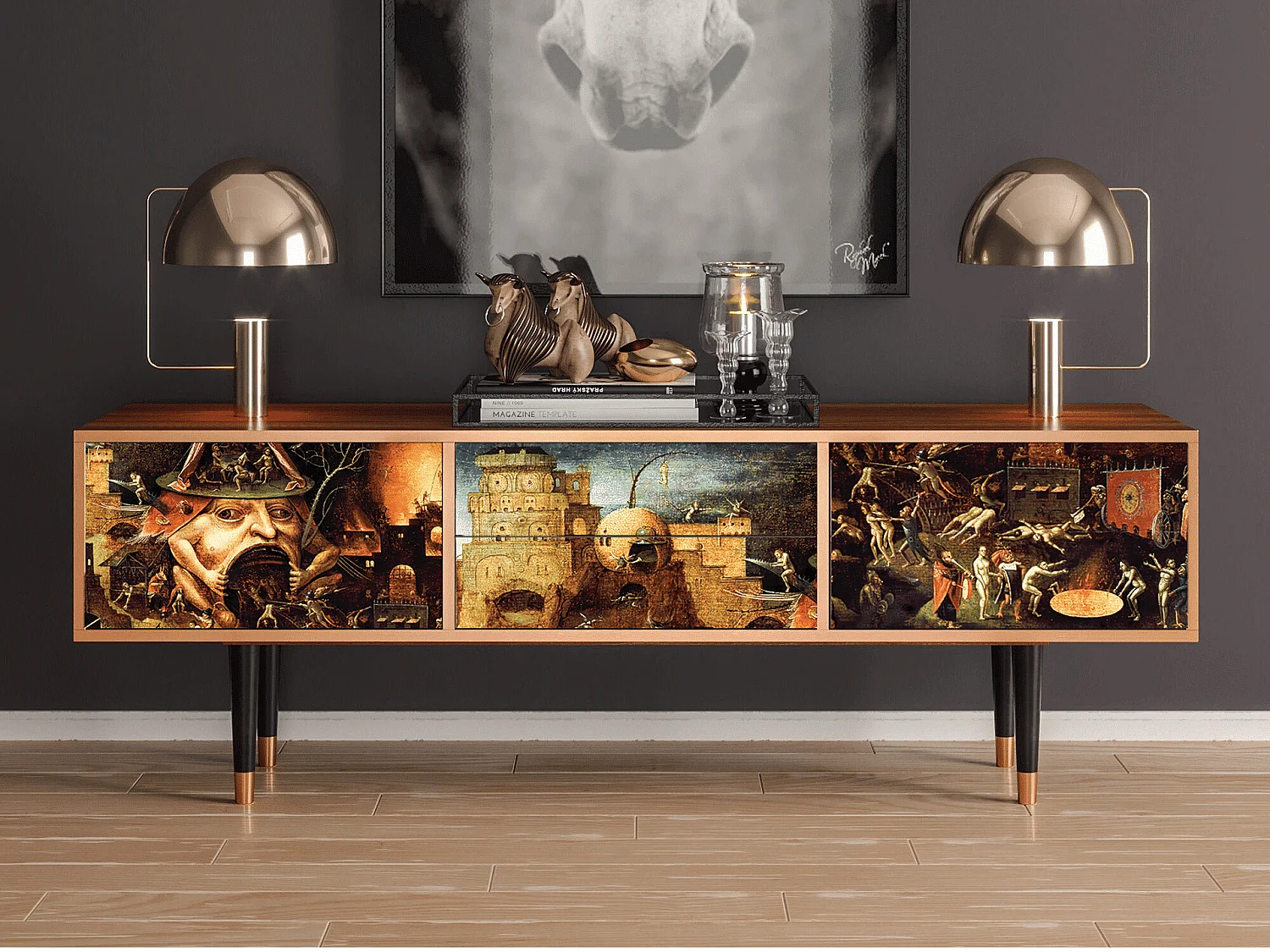 Mobile TV - 170х59х48 cm - T4 - Christ in Limbo, Noce