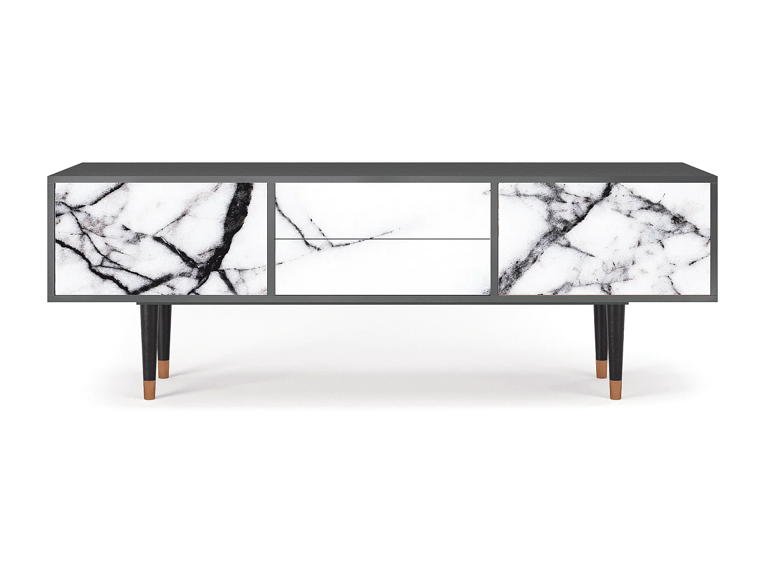Szafka RTV - 170х59х48 cm - T4 - Raven Marble, Antracyt