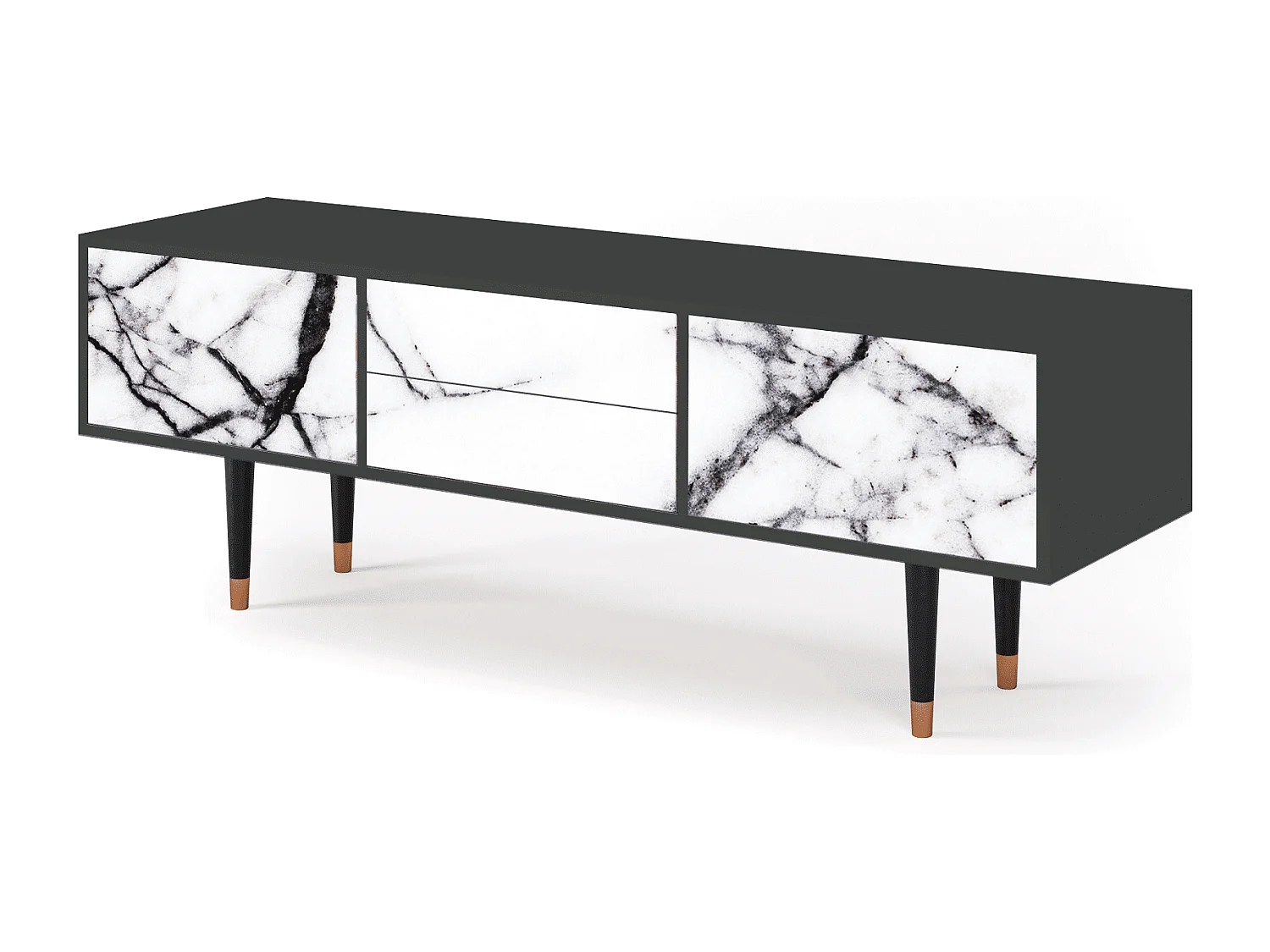Szafka RTV - 170х59х48 cm - T4 - Raven Marble, Antracyt