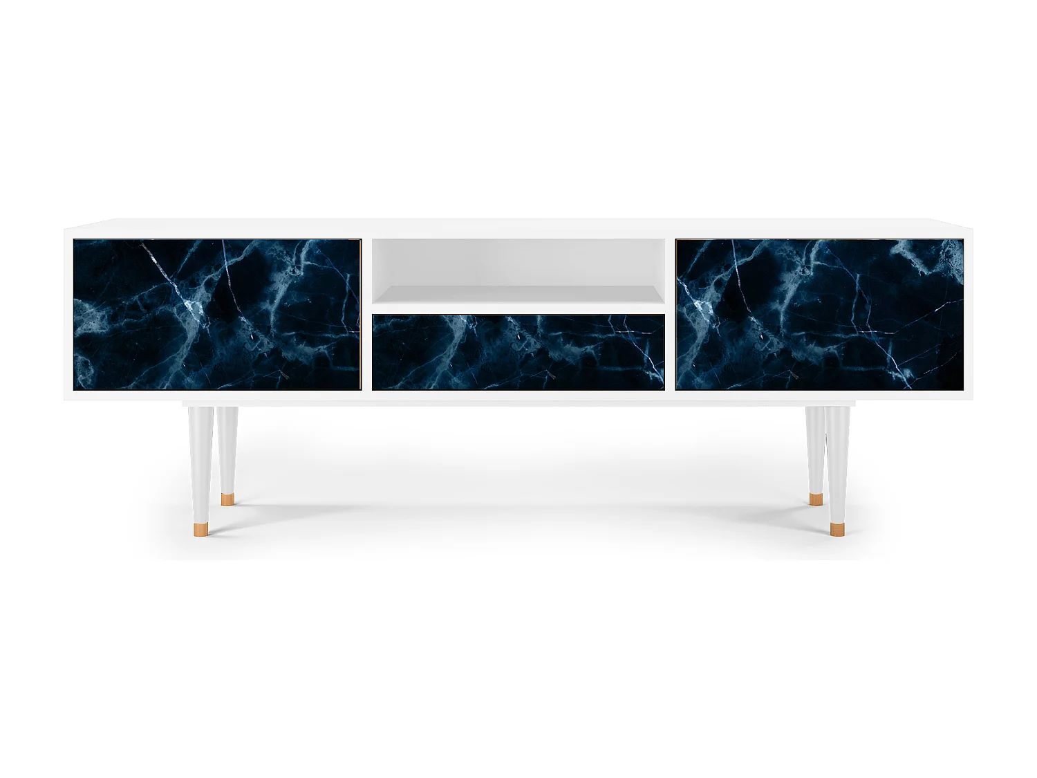 Meuble TV - 170х59х41 cm - T6 - Deep Ocean, Blanc