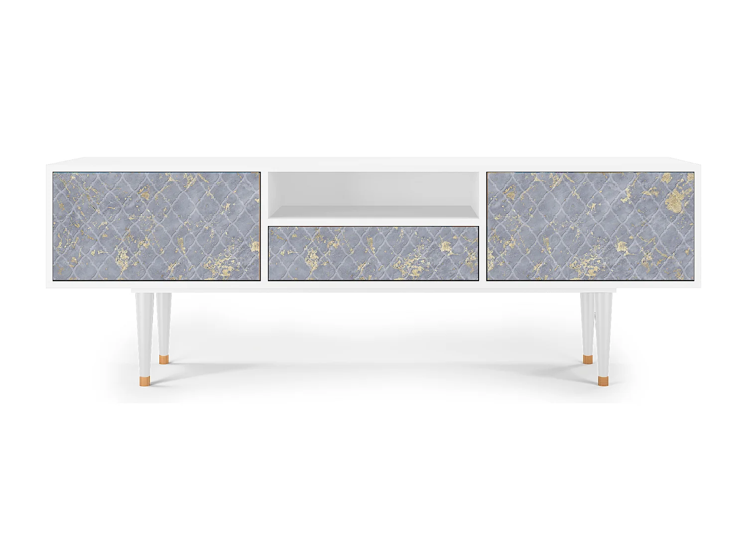 TV-meubel - 170х59х41 cm - T6 - Golden Smoke, Wit