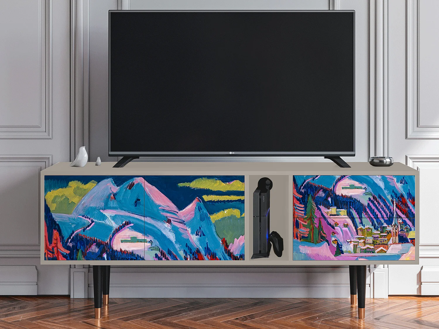 Meuble TV - 170х69х48 cm - T1 - Davos Winter, Sable