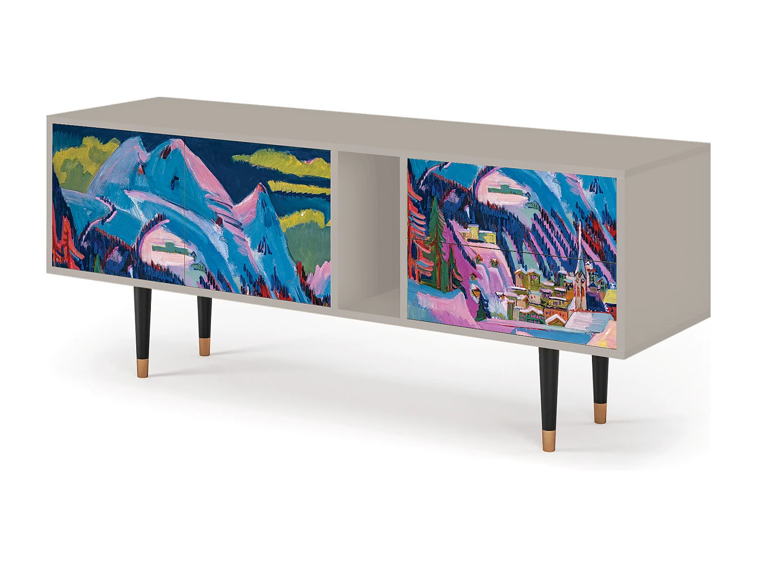 Meuble TV - 170х69х48 cm - T1 - Davos Winter, Sable