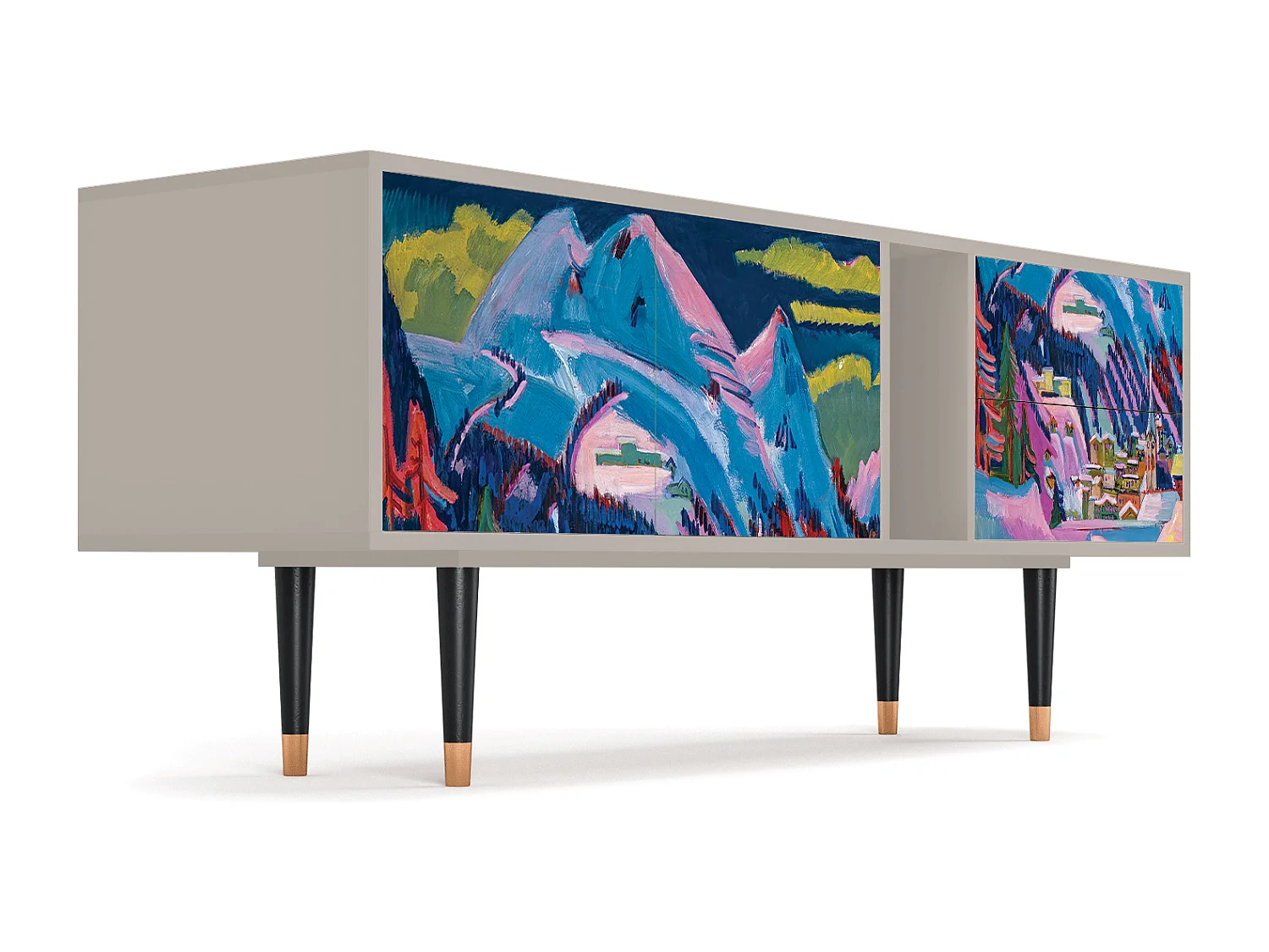 Meuble TV - 170х69х48 cm - T1 - Davos Winter, Sable