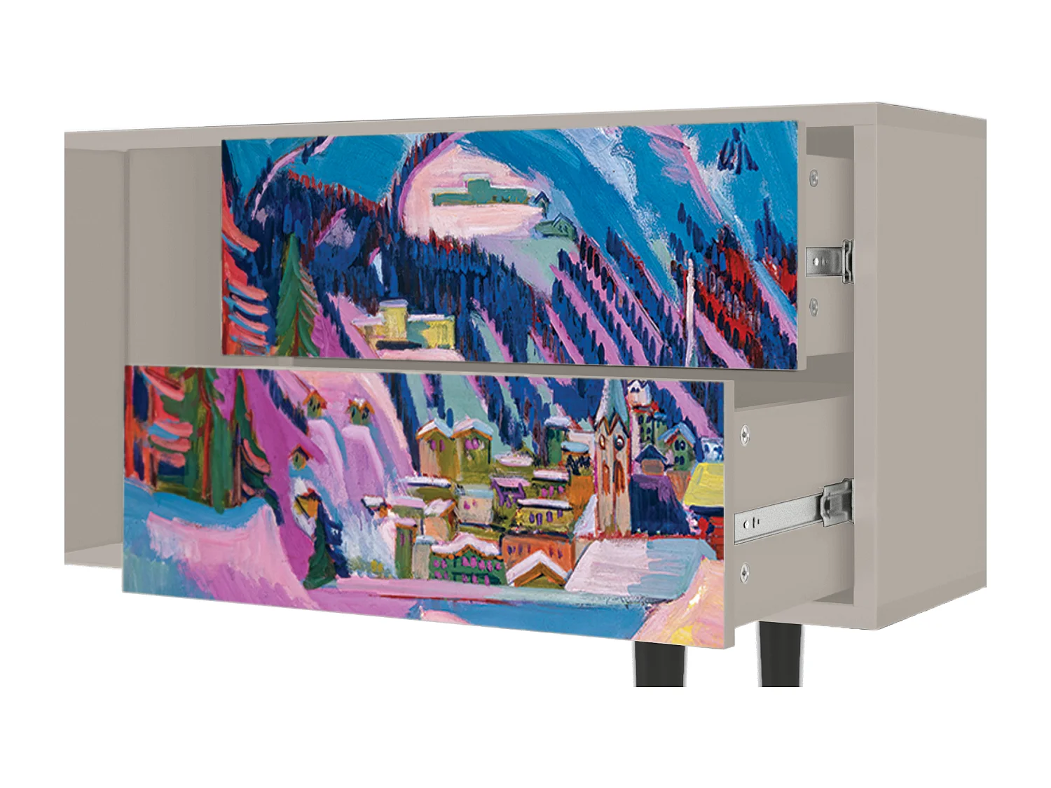 Meuble TV - 170х69х48 cm - T1 - Davos Winter, Sable