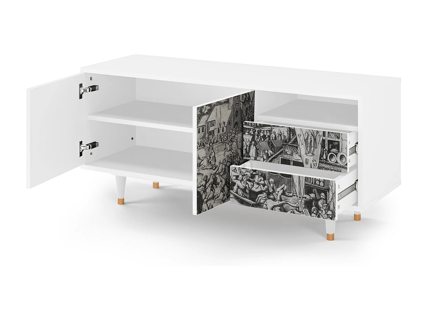 Meuble TV - 125х56х41 cm - T7 - The Festival of Saint, Blanc