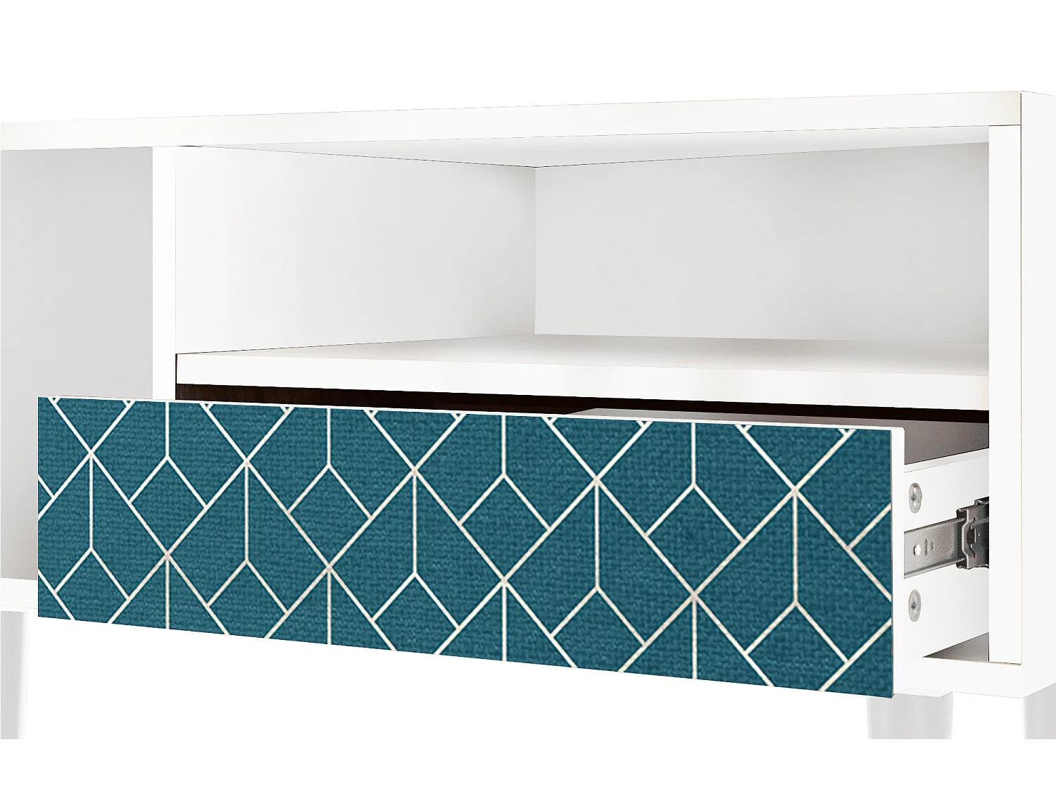 TV-meubel - 115х59х48 cm - T3 - Turquoise Geometry, Wit