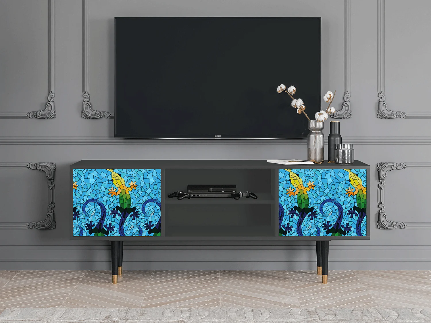 TV-Möbel - 170х69х48 cm - T2 - Gaudi's Lizard, Anthrazit