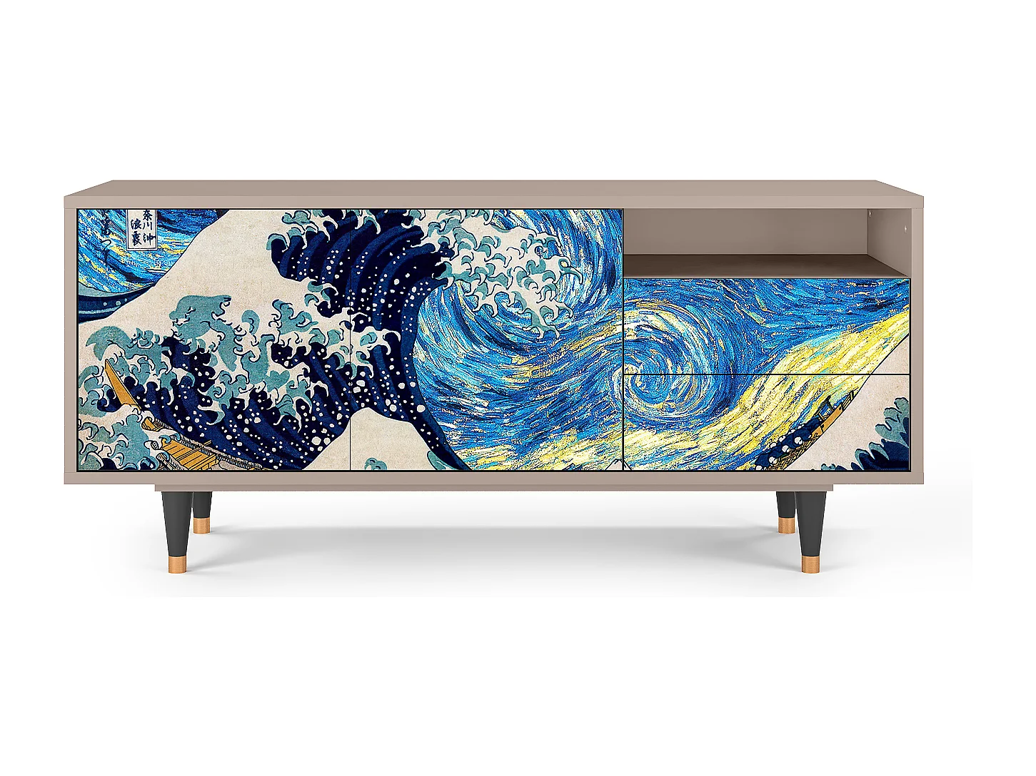 Meuble TV - 125х56х41 cm - T7 - Great Wave, Latte