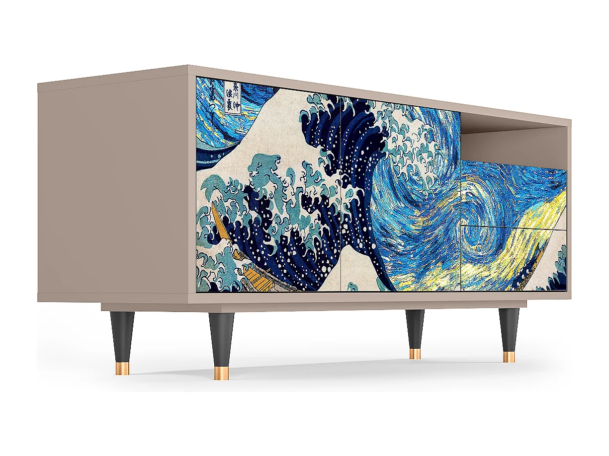 Meuble TV - 125х56х41 cm - T7 - Great Wave, Latte