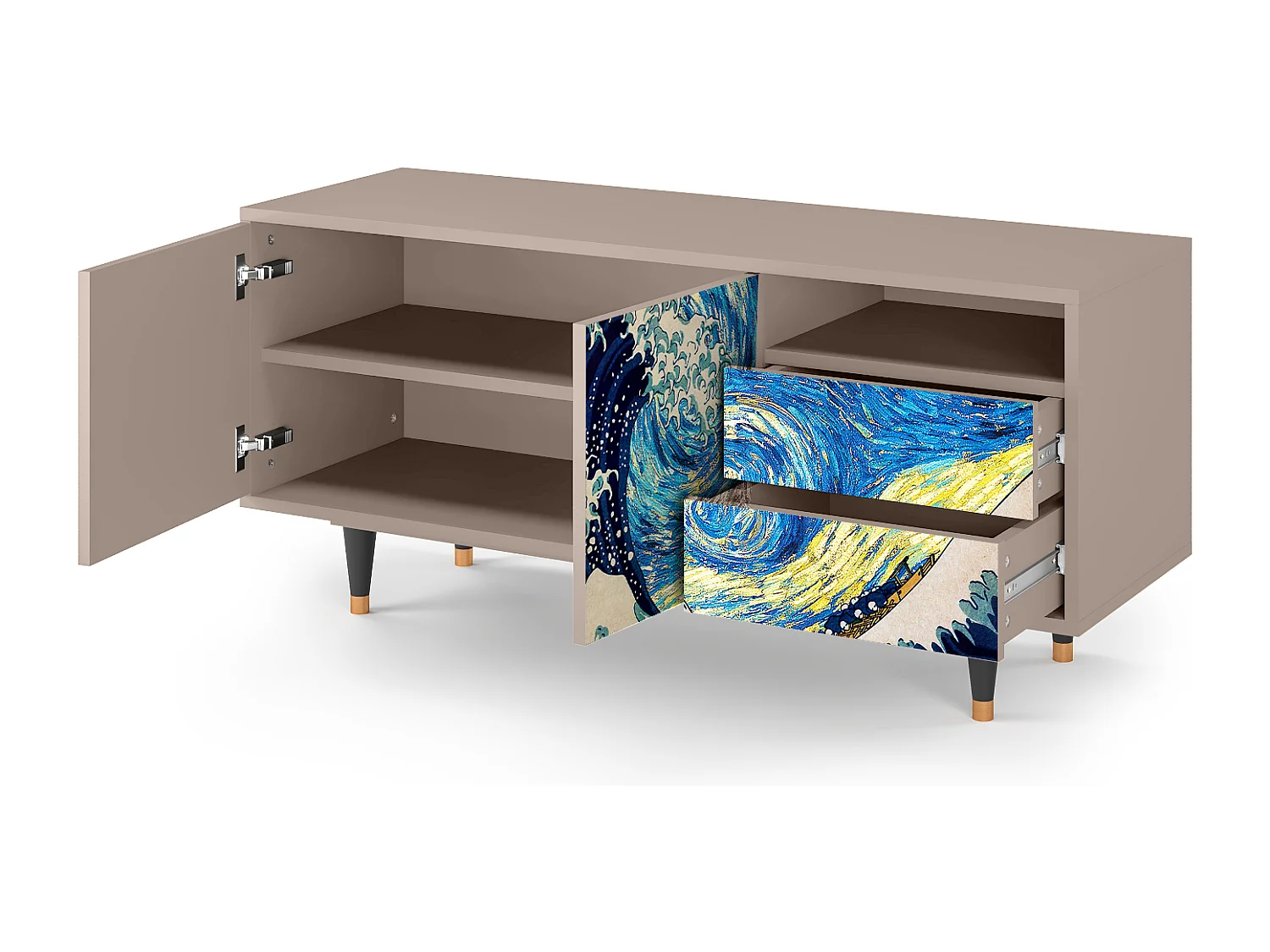 TV-Möbel - 125х56х41 cm - T7 - Great Wave, Latte