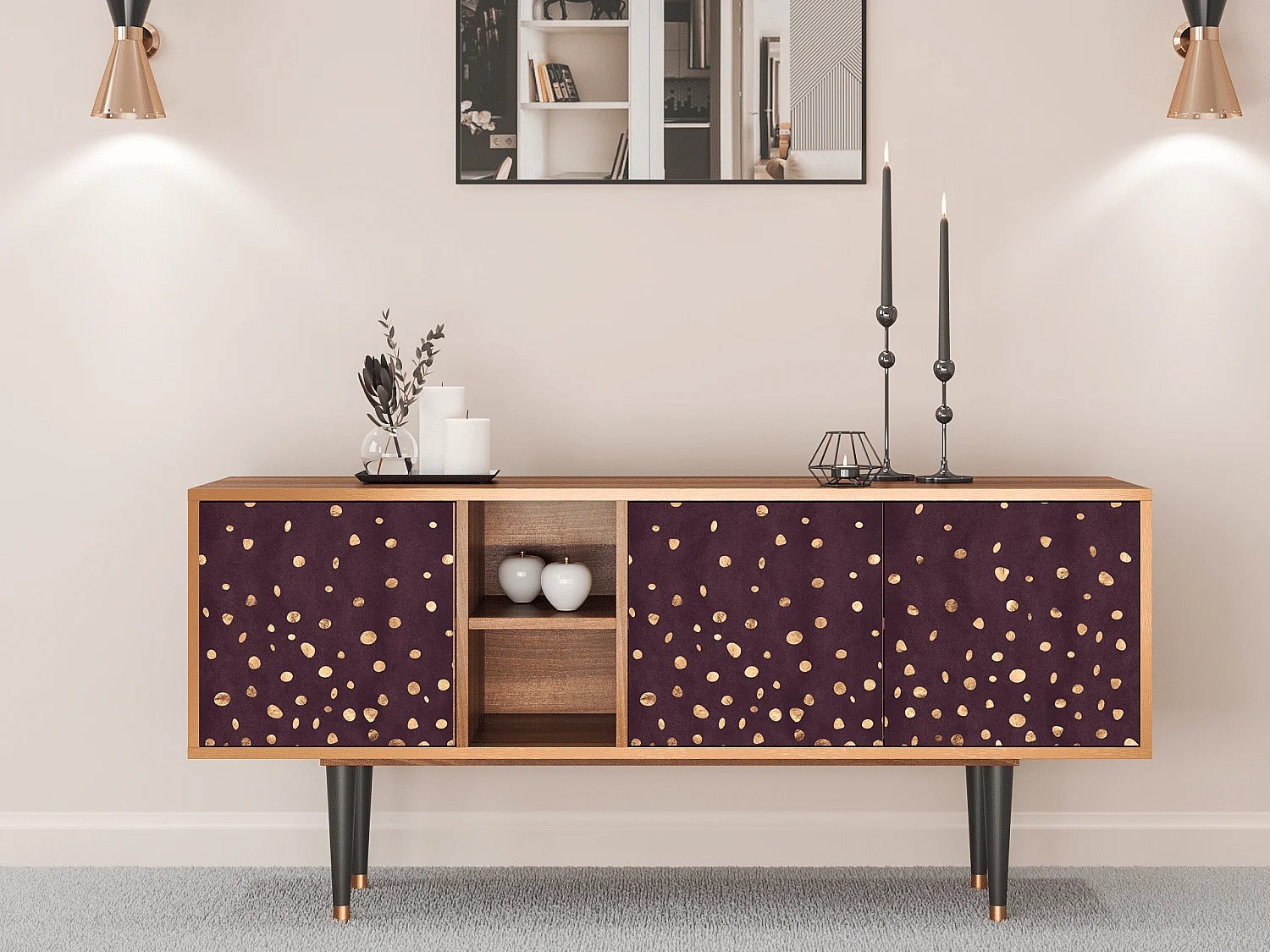 TV-meubel - 150х69х41 cm - T5 - Glowworms, Walnoot