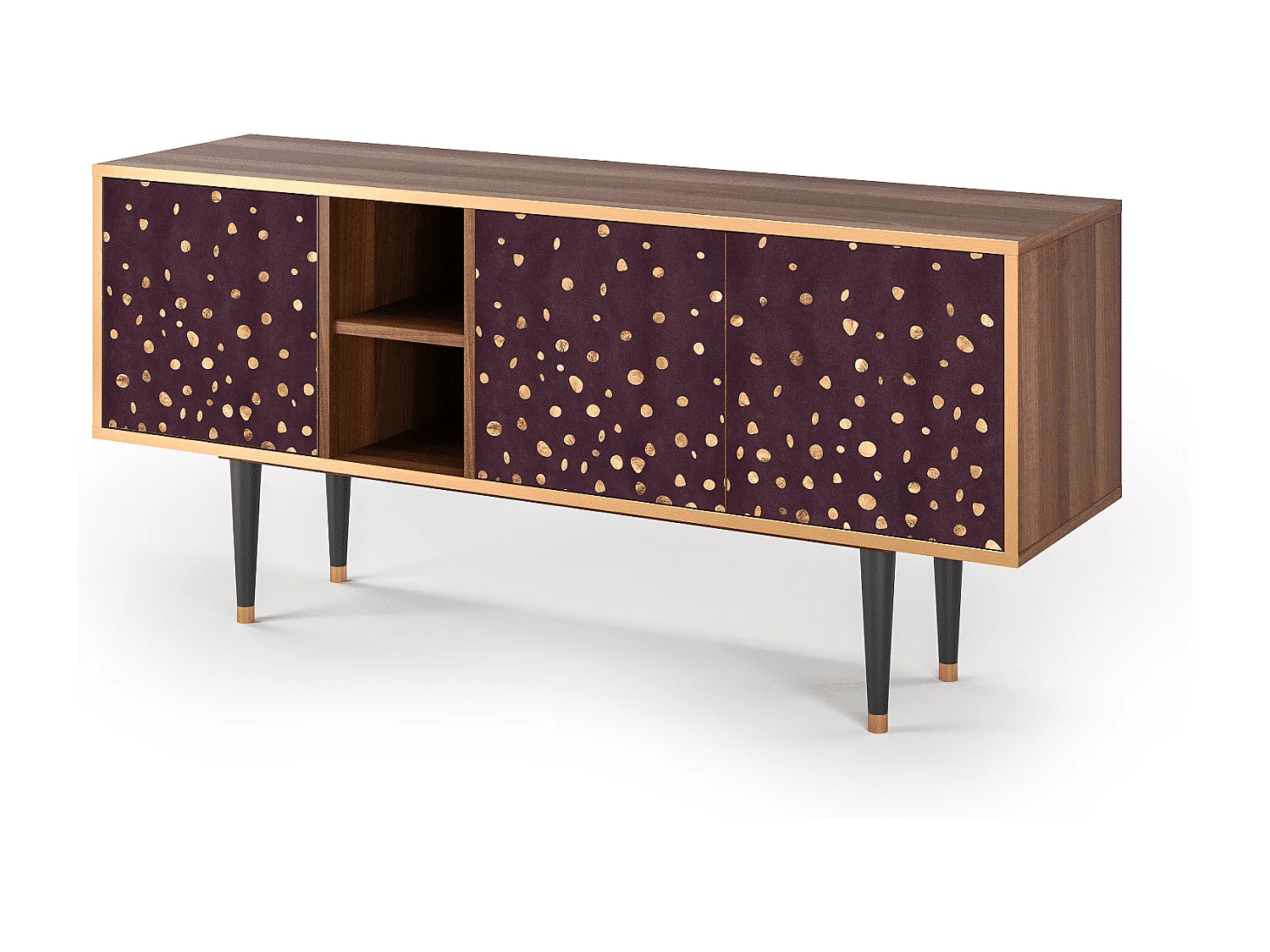 Mueble de TV - 150х69х41 cm - T5 - Glowworms, Nogal