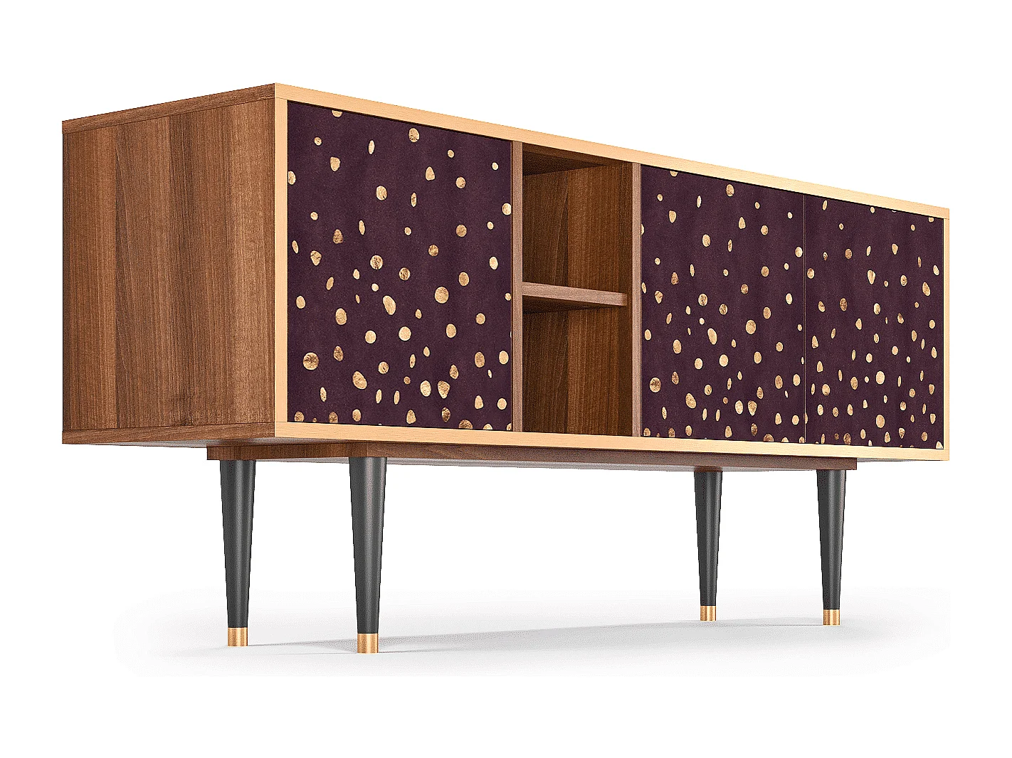 Mueble de TV - 150х69х41 cm - T5 - Glowworms, Nogal