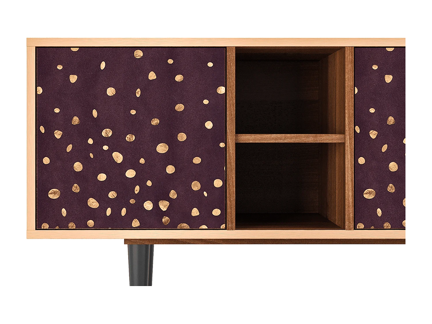 Mueble de TV - 150х69х41 cm - T5 - Glowworms, Nogal