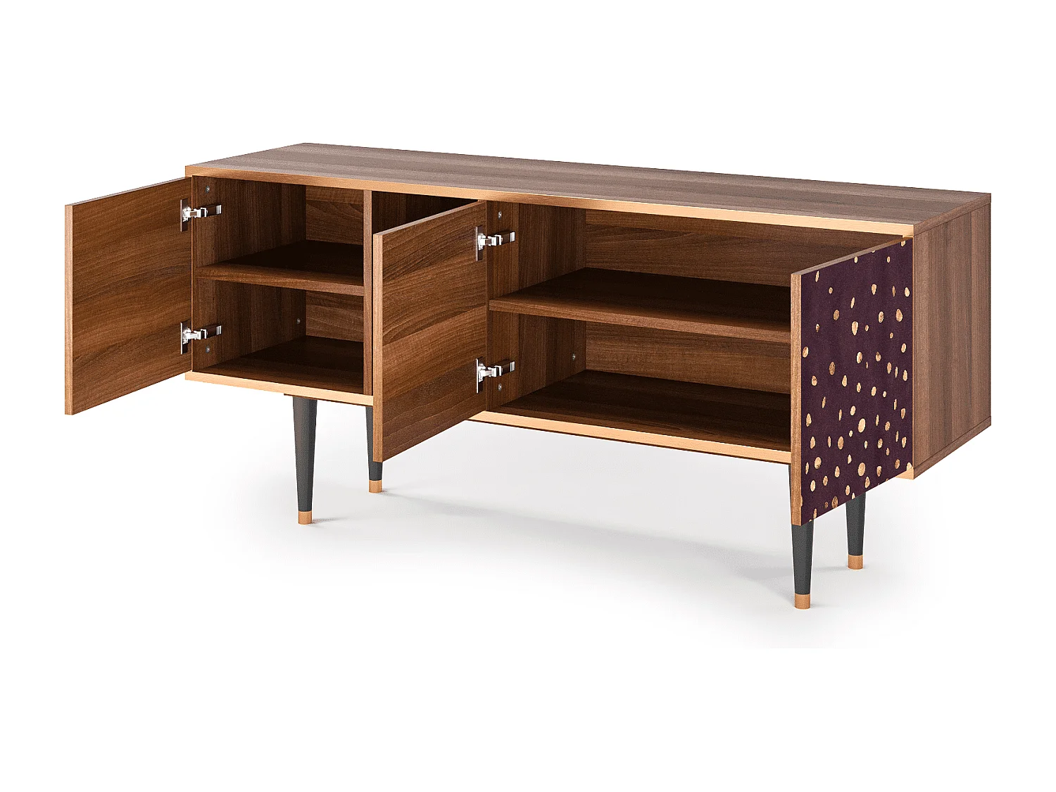 Mueble de TV - 150х69х41 cm - T5 - Glowworms, Nogal