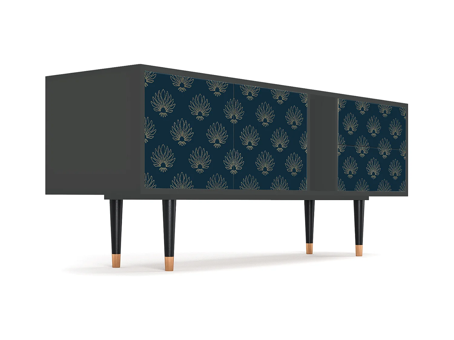 Szafka RTV - 170х69х48 cm - T1 - Blue Lotus, Antracyt