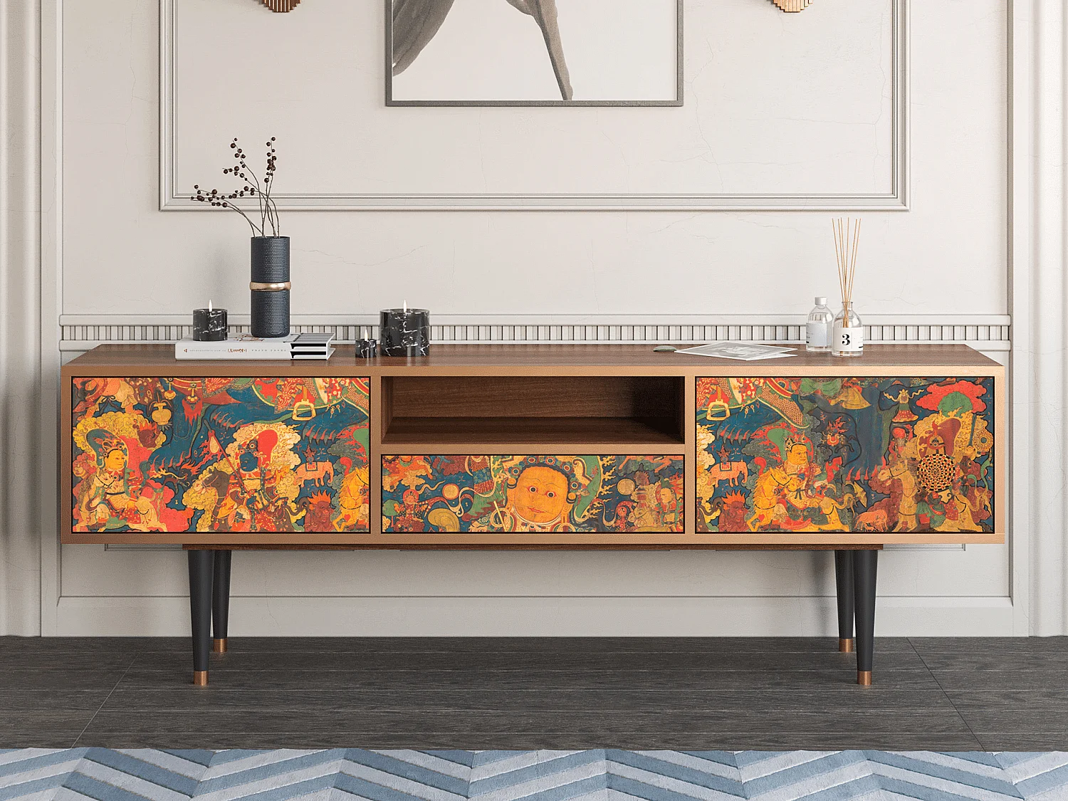 Meuble TV - 170х59х41 cm - T6 - God by Vaisravana , Noyer