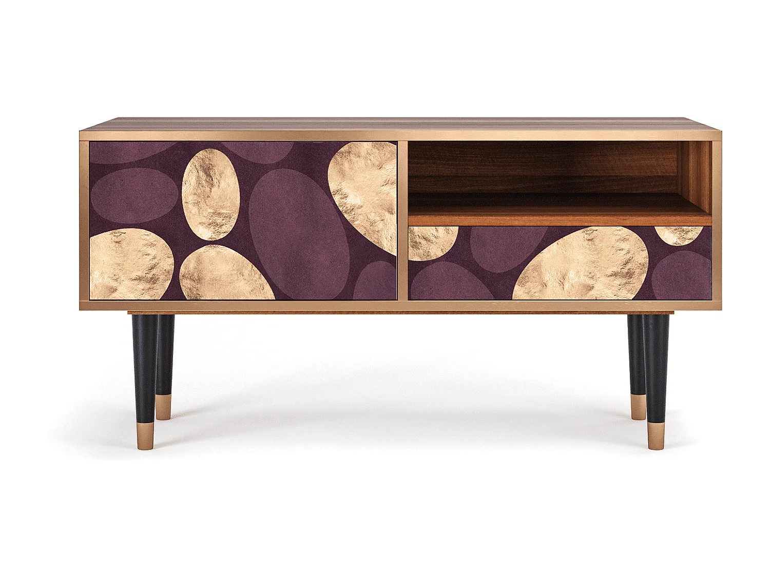 Meuble TV - 115х59х48 cm - T3 - Fine Wine, Noyer