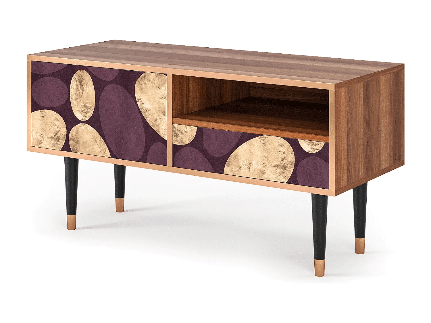 Meuble TV - 115х59х48 cm - T3 - Fine Wine, Noyer