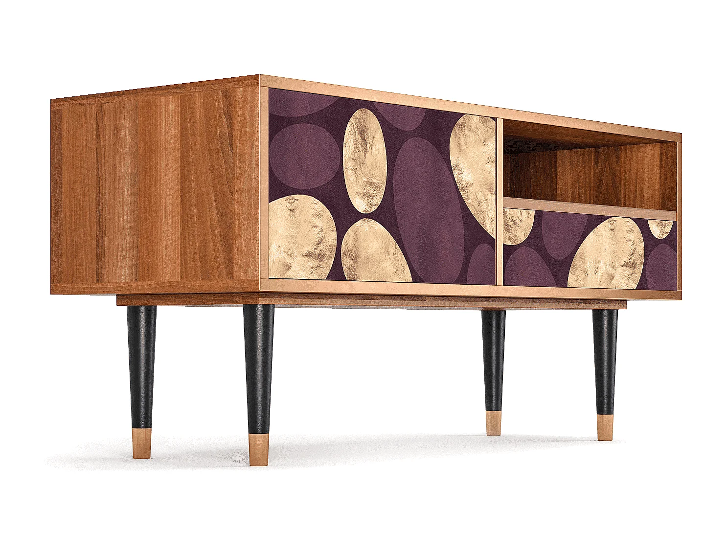 Meuble TV - 115х59х48 cm - T3 - Fine Wine, Noyer