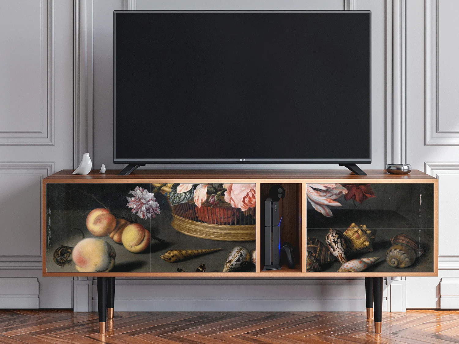 Mobile TV - 170х69х48 cm - T1 - Still Life with Flowers, Noce