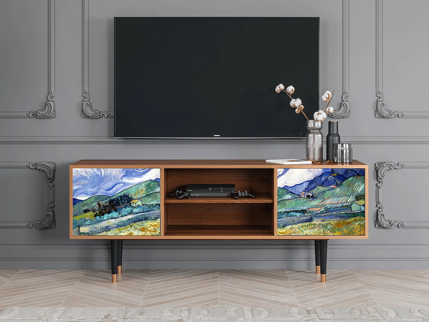 TV-meubel - 170х69х48 cm - T2 - Landscape, Walnoot