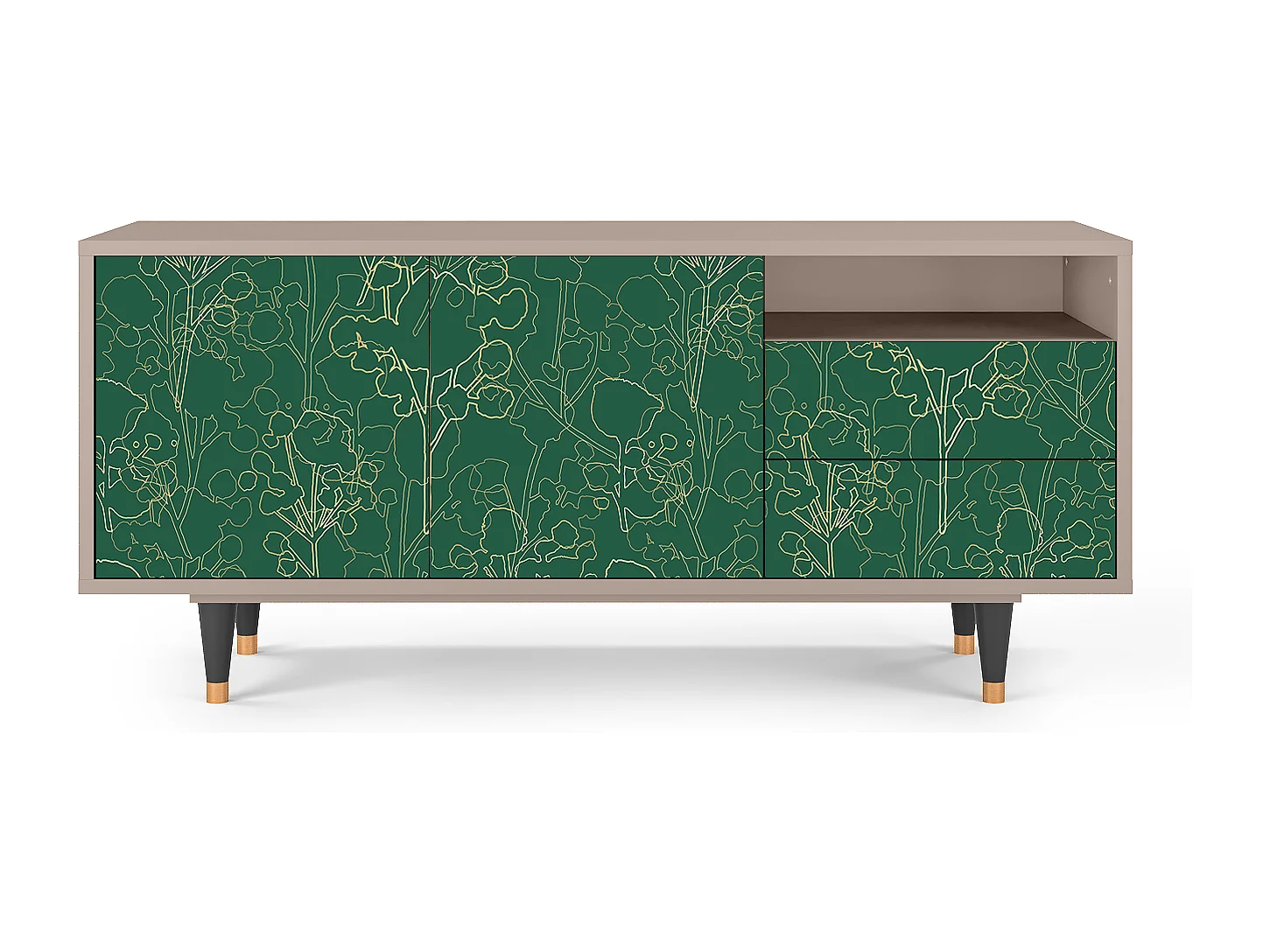 Meuble TV - 125х56х41 cm - T7 - Emerald Forest, Latte