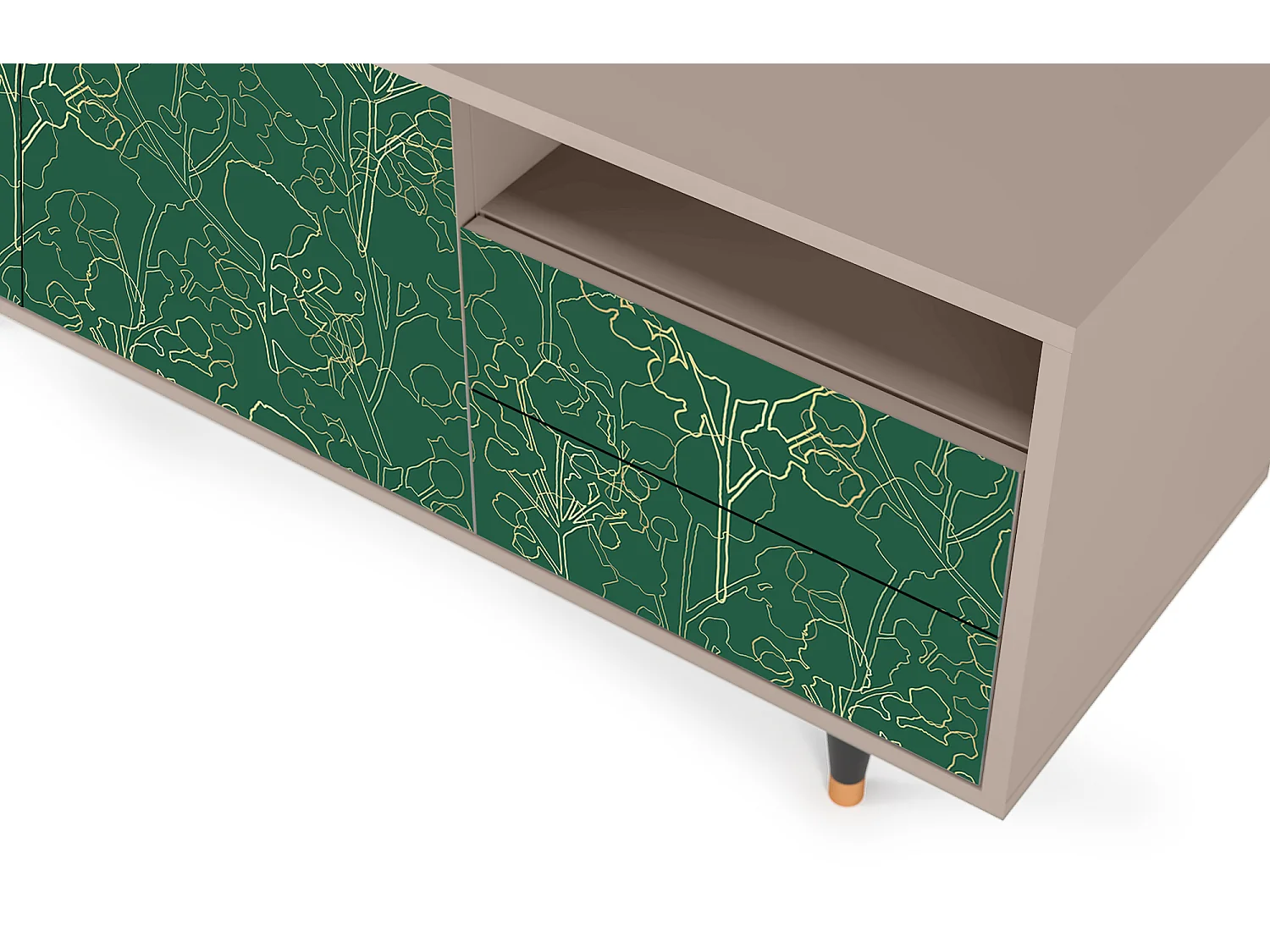 Meuble TV - 125х56х41 cm - T7 - Emerald Forest, Latte